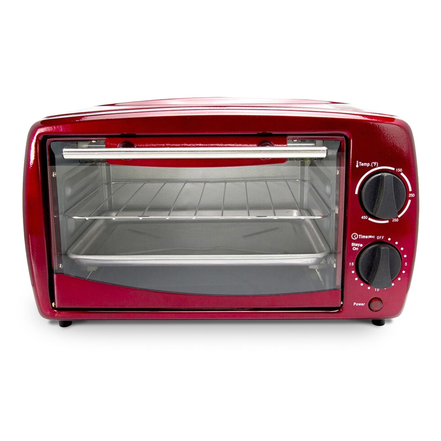 Brentwood 4-Slice Toaster Oven Broiler, 8-1/2inH x 9-1/2inW x 14-1/2inD, Red - Image 4