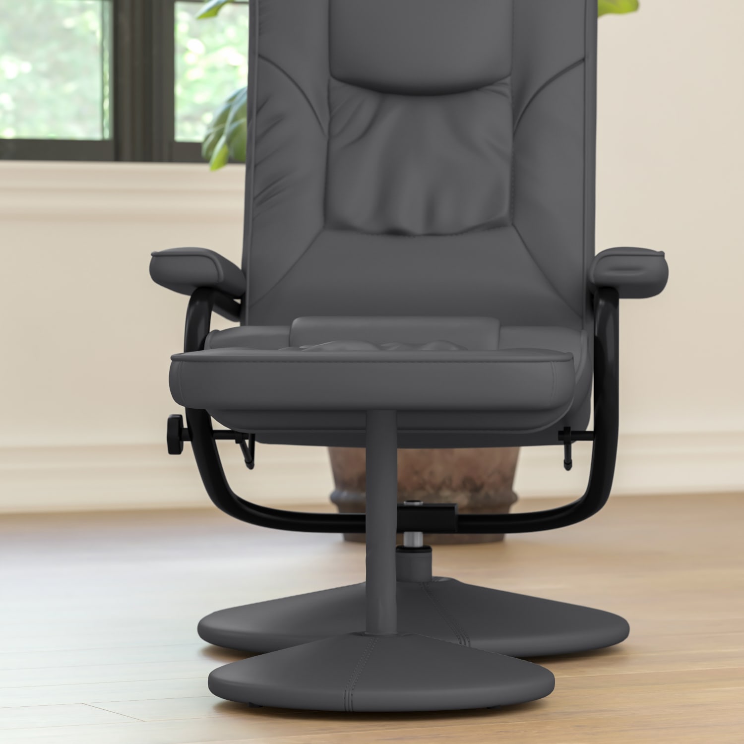 Flash Furniture Contemporary Recliner With Wrapped Base Ottoman Gray PopularChairscom Flash Furniture Contemporary Recliner With Wrapped Base Ottoman Gray PopularChairscom