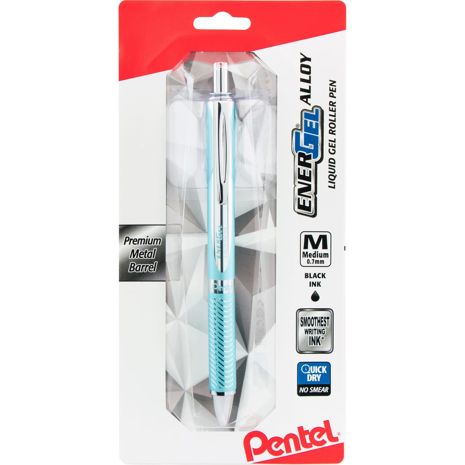EnerGel Alloy RT Gel Pen, Medium Point, 0.7 mm, Turquoise Barrel, Black Ink - Image 3