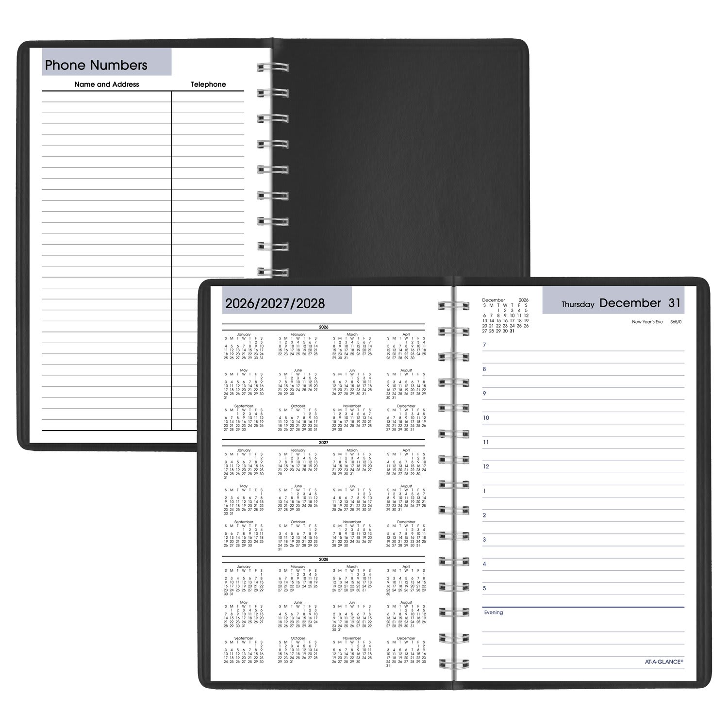 AT-A-GLANCE DayMinder 2027 Daily Appointment Book Planner, Black, Small, 5in x 8in, SK440027 - Image 6