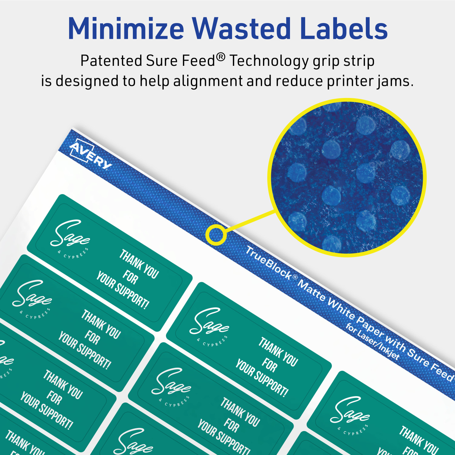 Avery Print-To-The-Edge TrueBlock Labels With Sure Feed, 94209-TWMP25, Rectangle, 2/3in x 1-3/4in, Matte White, Pack Of 1100 - Image 5