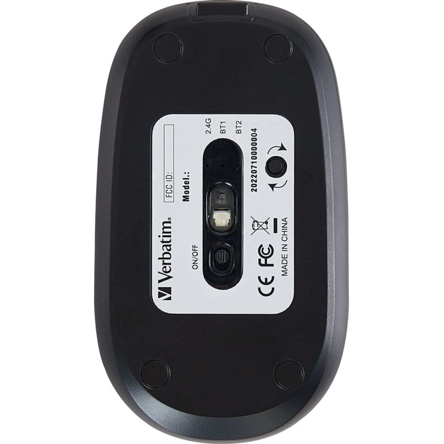 Verbatim Multi-Device Wireless Rechargeable Optical Mouse - Black - Optical - Wireless - Bluetooth/Radio Frequency - 2.40 GHz - Rechargeable - Black - USB - Image 3