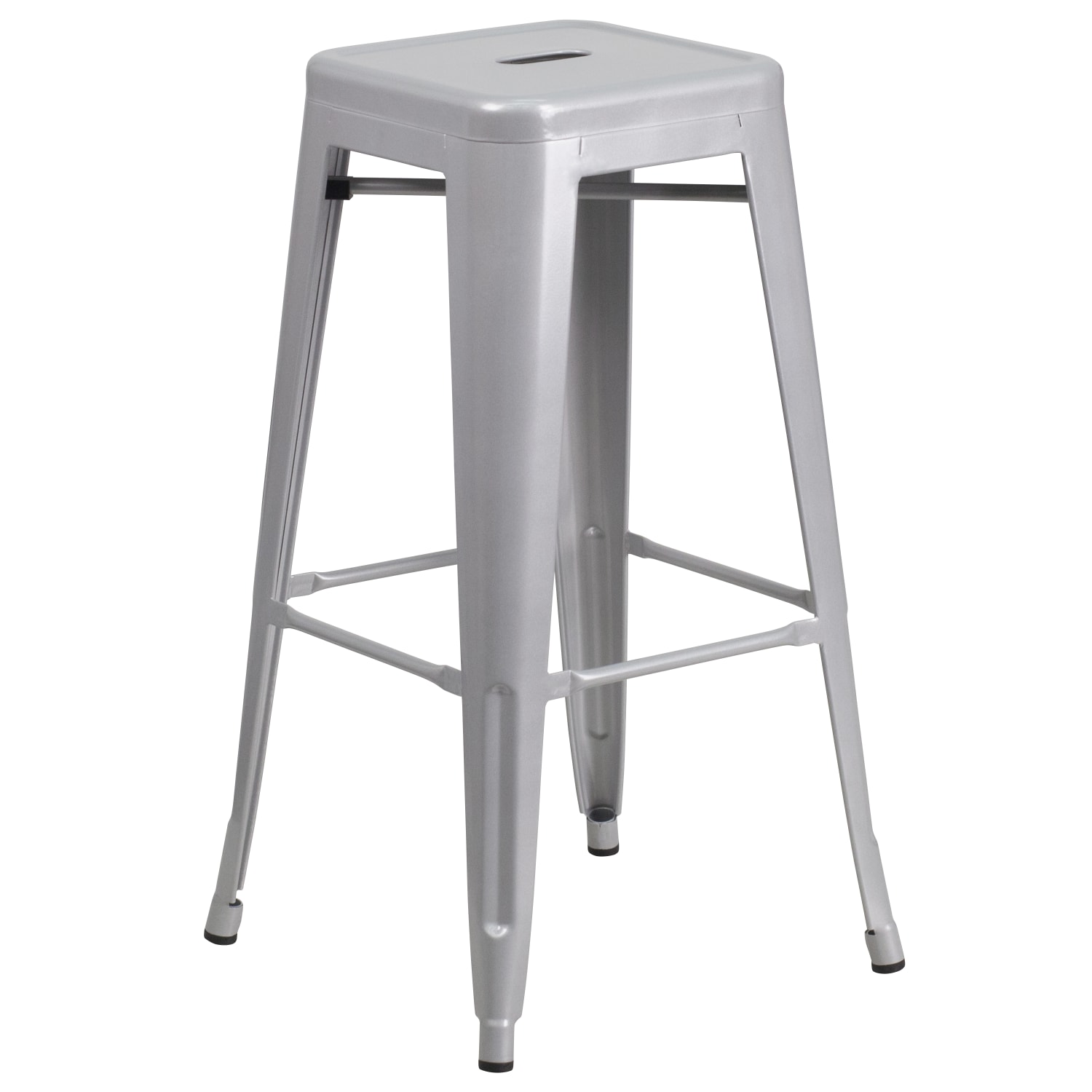 Flash Furniture Commercial Backless Bar Stool Silver PopularChairscom Flash Furniture Commercial Backless Bar Stool Silver PopularChairscom