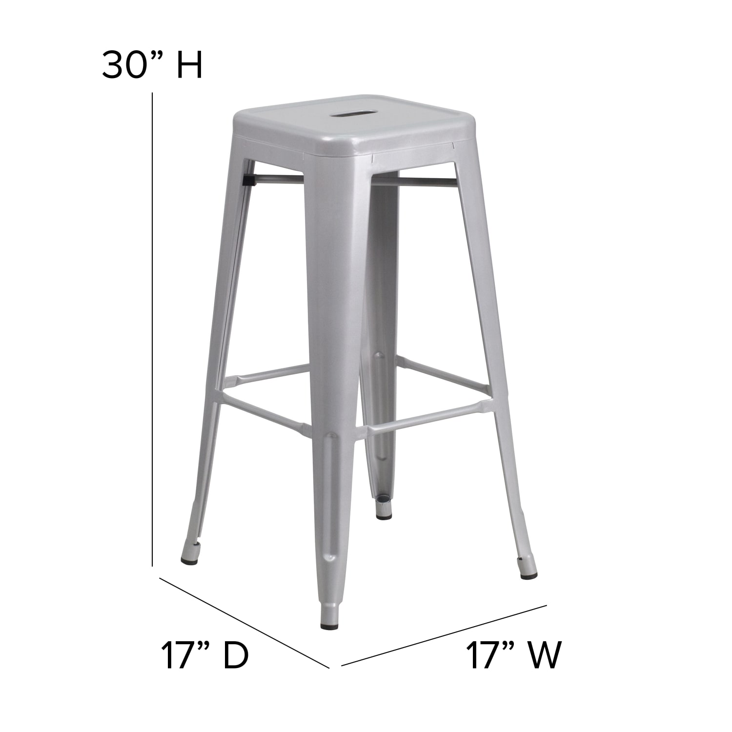 Flash Furniture Commercial Backless Bar Stool Silver PopularChairscom Flash Furniture Commercial Backless Bar Stool Silver PopularChairscom