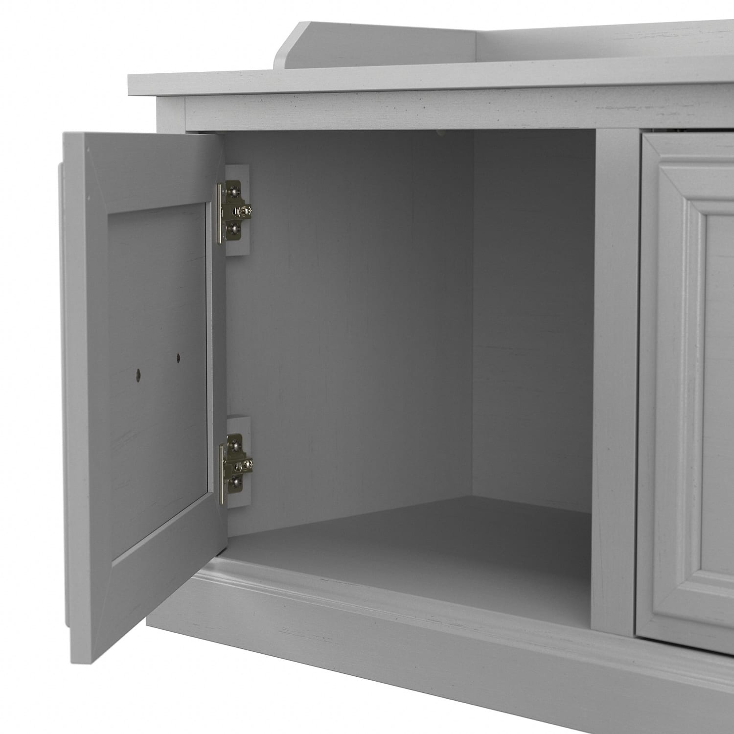 Bush Furniture Woodland 40inW Shoe Storage Bench With Doors, Cape Cod Gray, Standard Delivery - Image 6
