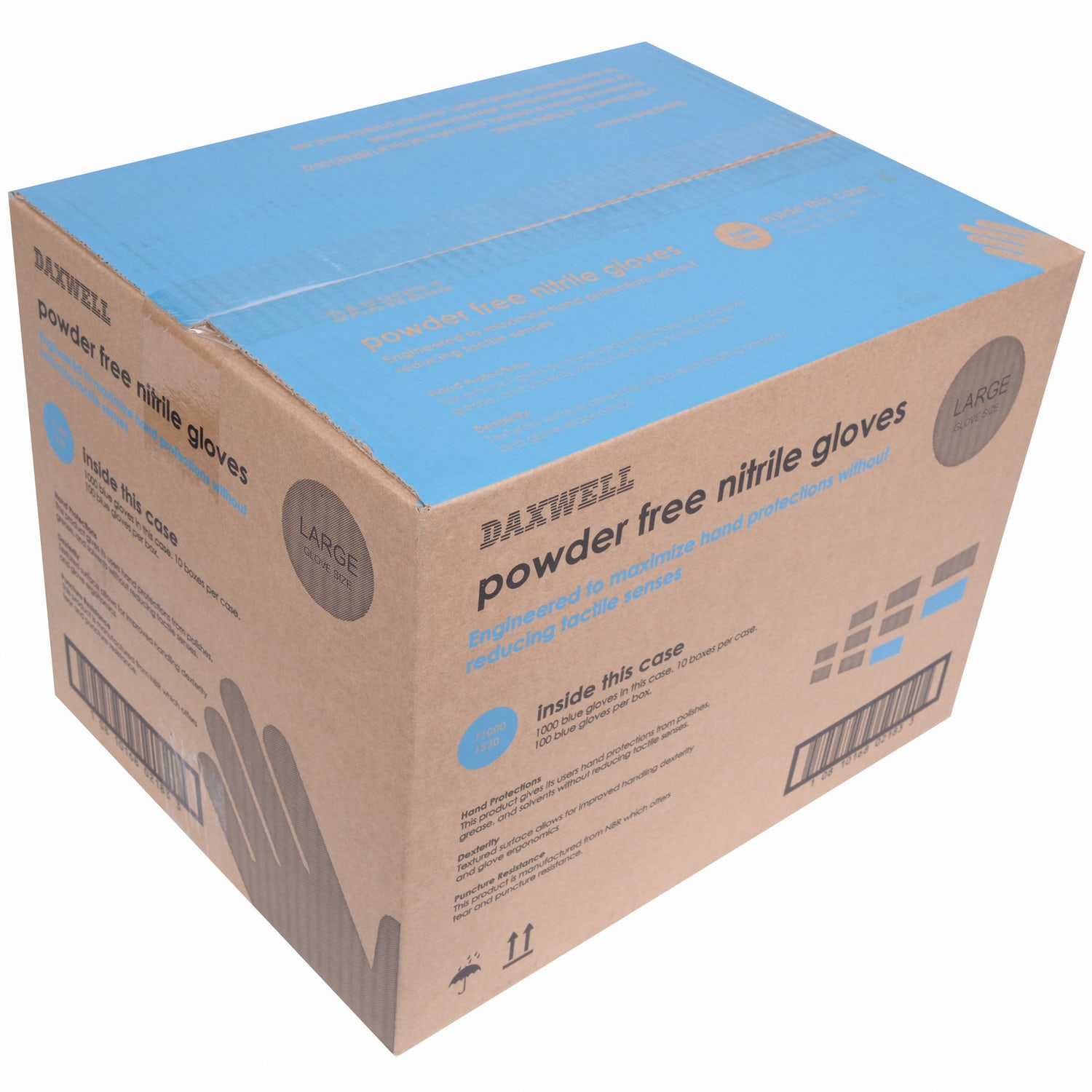 Daxwell Nitrile Gloves, Large, 100 Pairs Per Box, Case Of 10 Boxes - Image 3