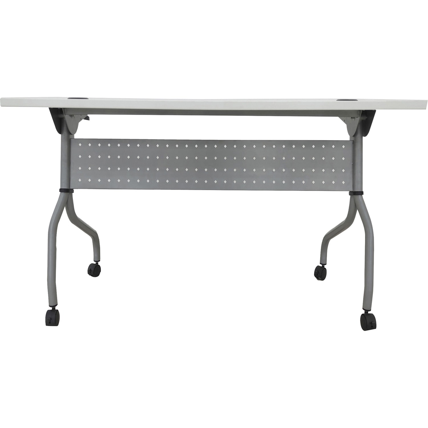 Lorell Preference Series 48inW Flip-Top Training Table, White/Silver - Image 5