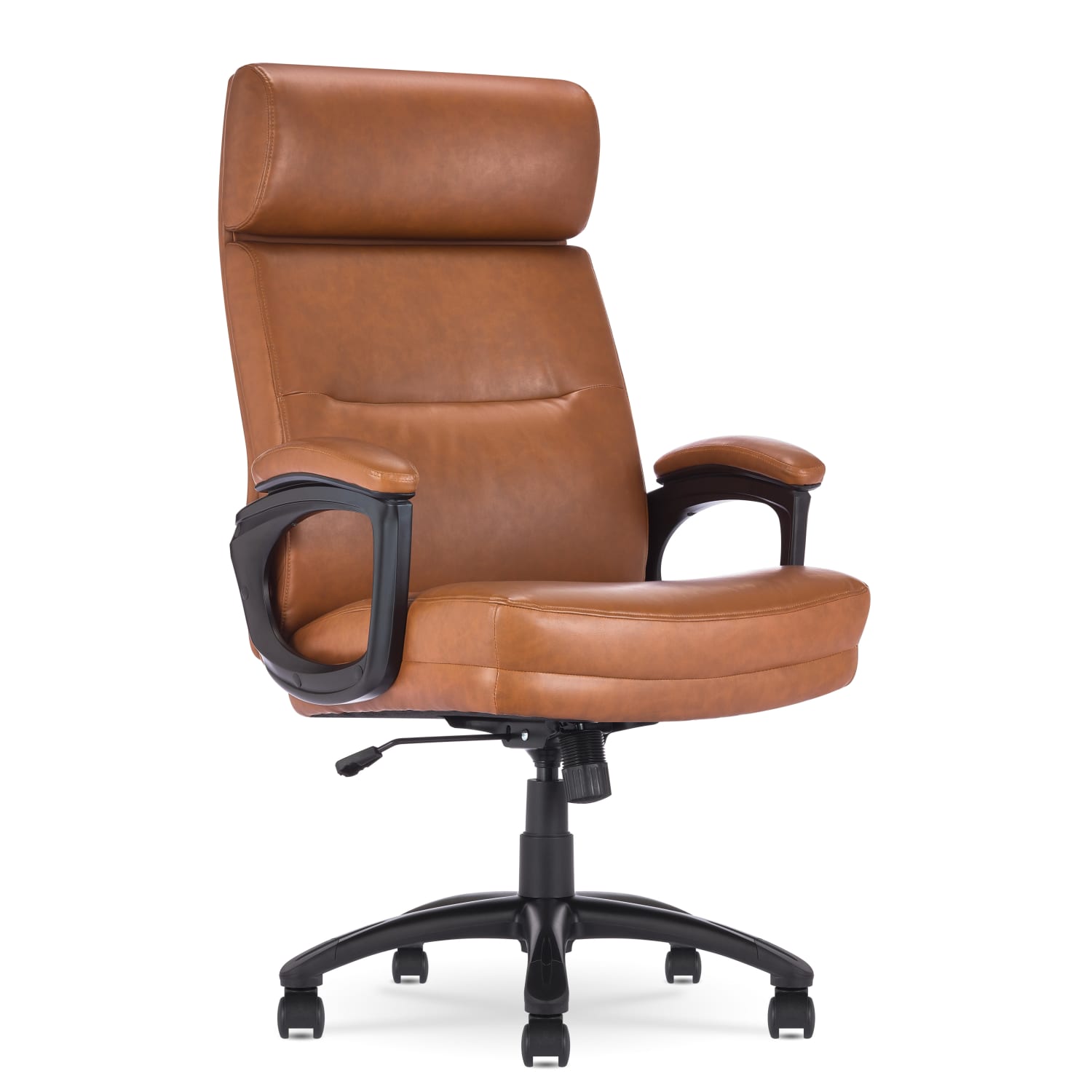Serta Comfort Big & Tall Ergonomic Bonded Leather High-Back Executive Office Chair, Cognac
