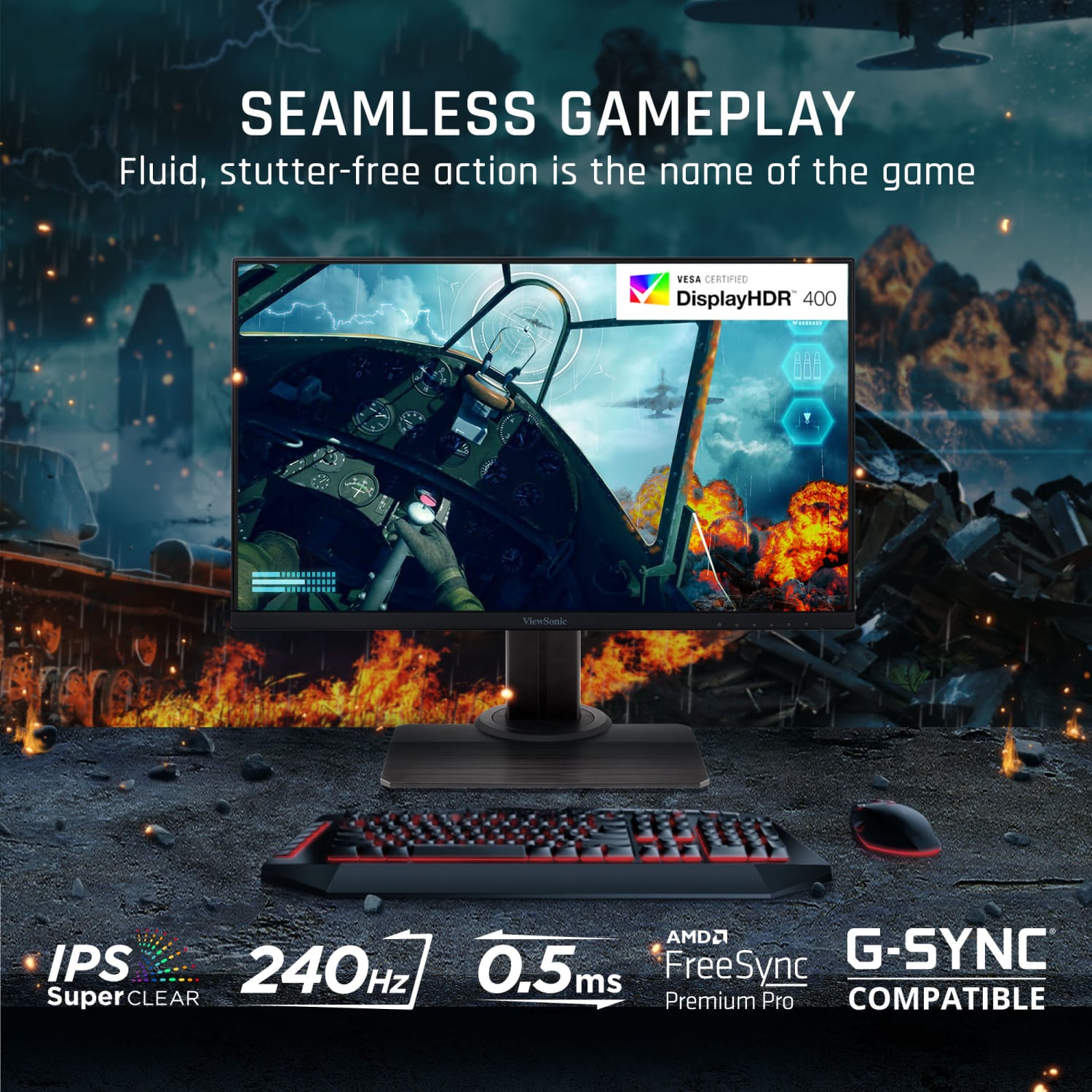 ViewSonic XG2431 23.8in Full-HD LED LCD Gaming Monitor, FreeSync Premium - Image 3