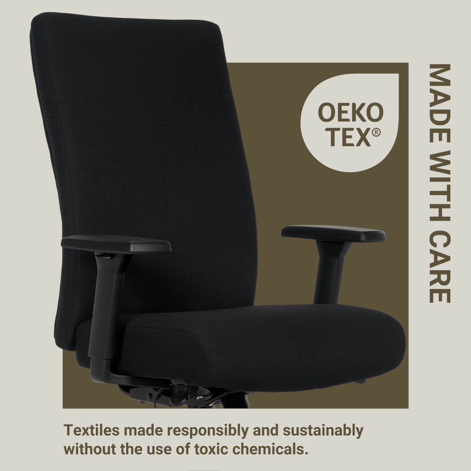 Serta Commercial Eco-2000 High-Back Ergonomic Fabric Chair, Black - Image 11