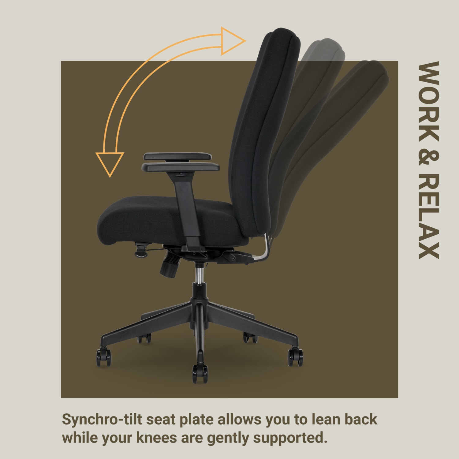 Serta Commercial Eco-2000 High-Back Ergonomic Fabric Chair, Black - Image 12