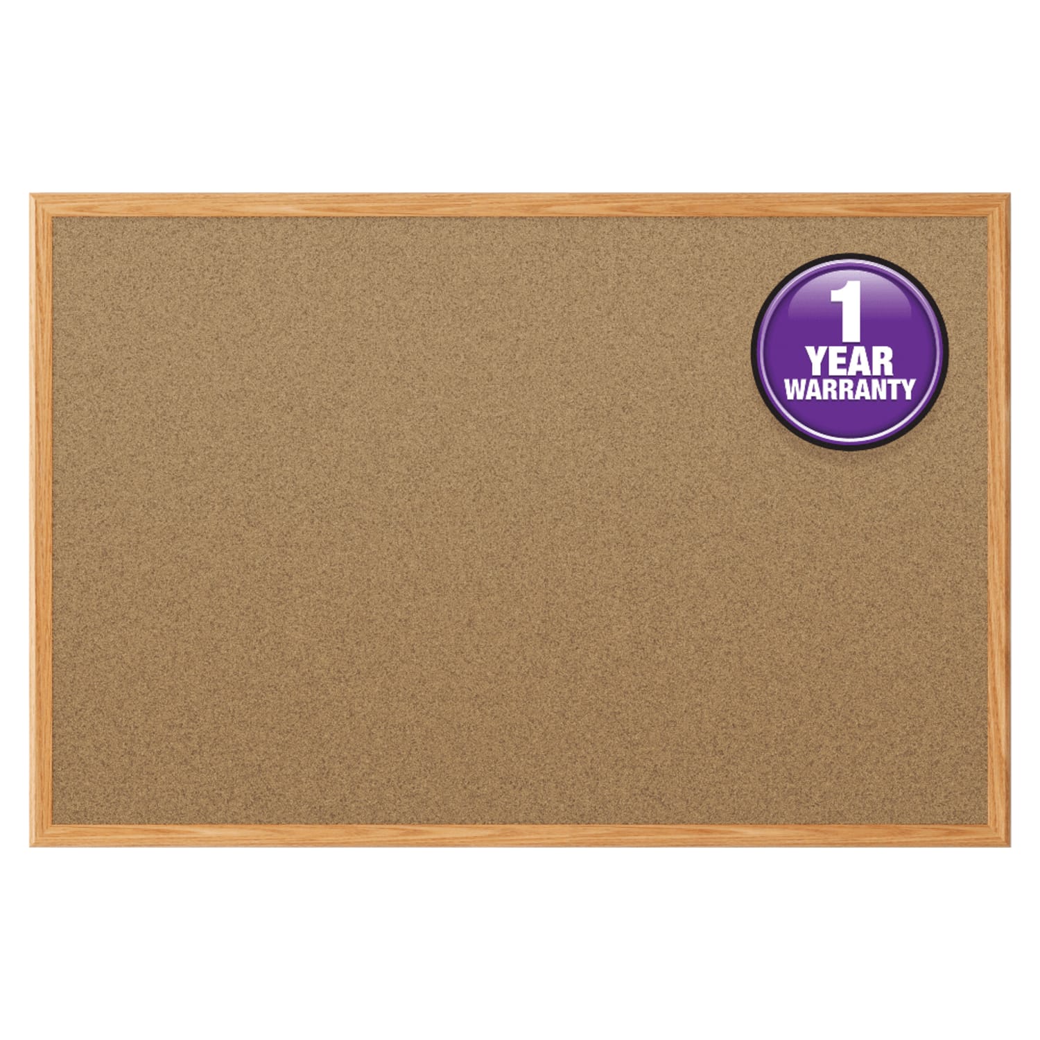Quartet Economy Cork Bulletin Board, 24in x 36in, Wood Frame With Oak Finish
