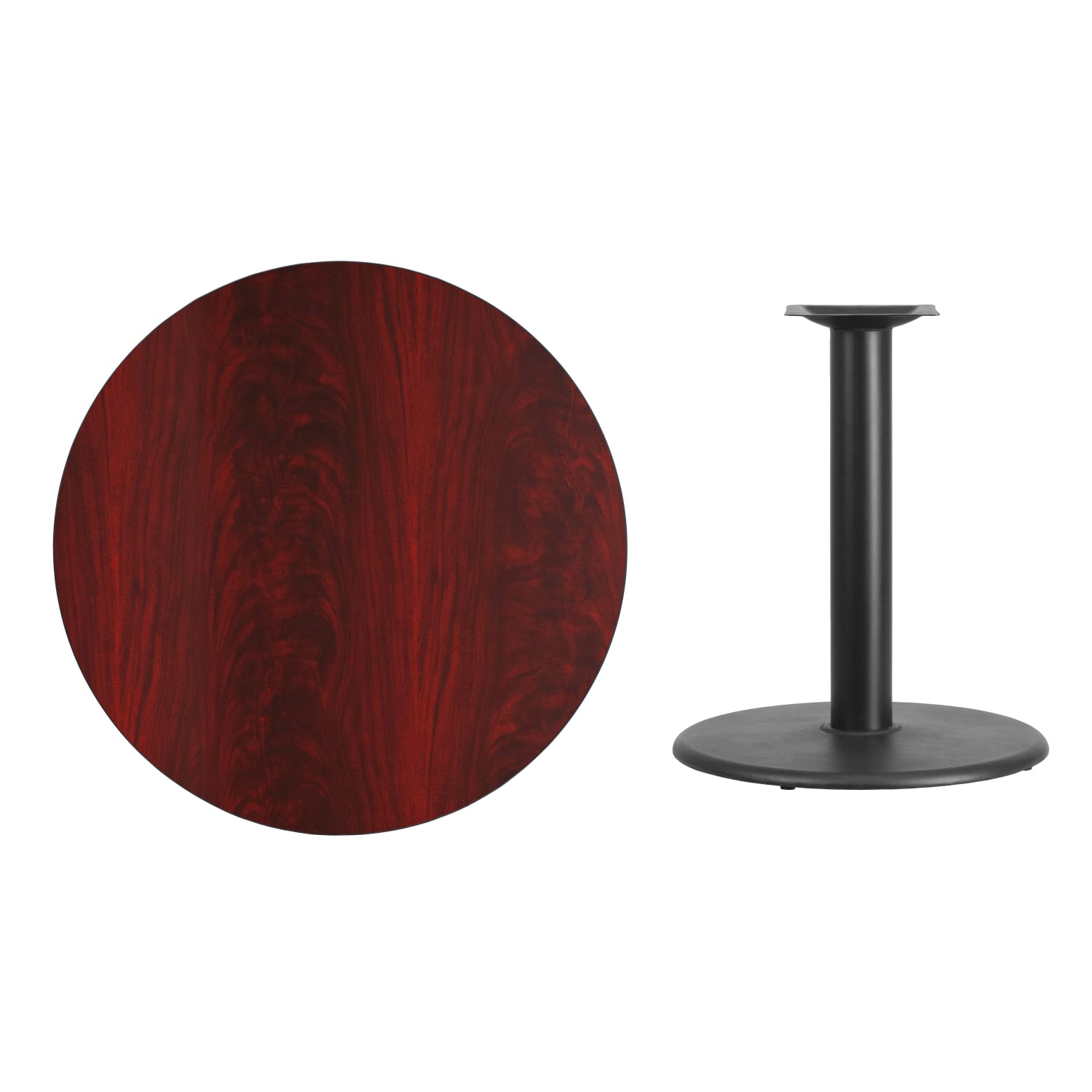 Flash Furniture Round Hospitality Table, 31-3/16inH x 36inW x 36inD, Mahogany - Image 5