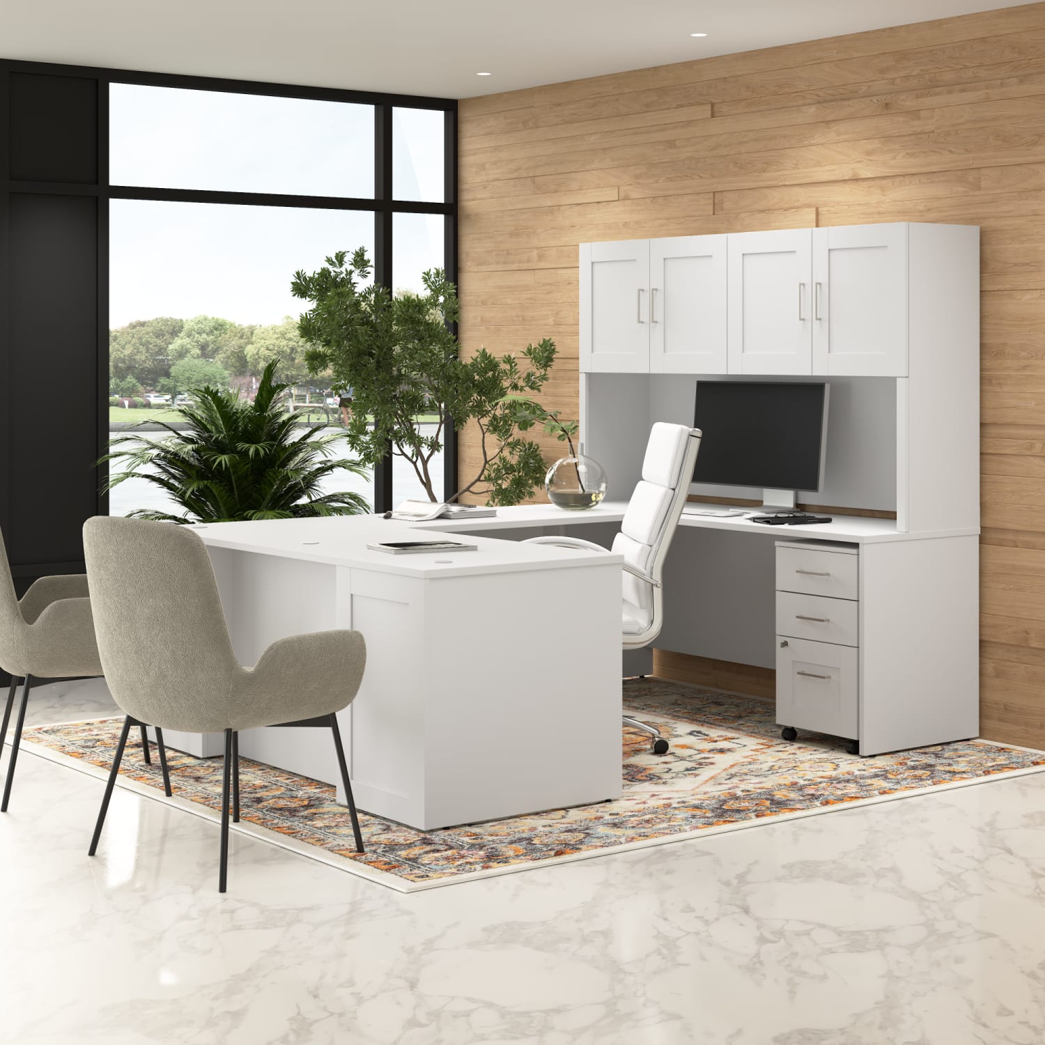 Bush Business Furniture Hampton Heights 72inW Credenza Desk, White, Standard Delivery - Image 4