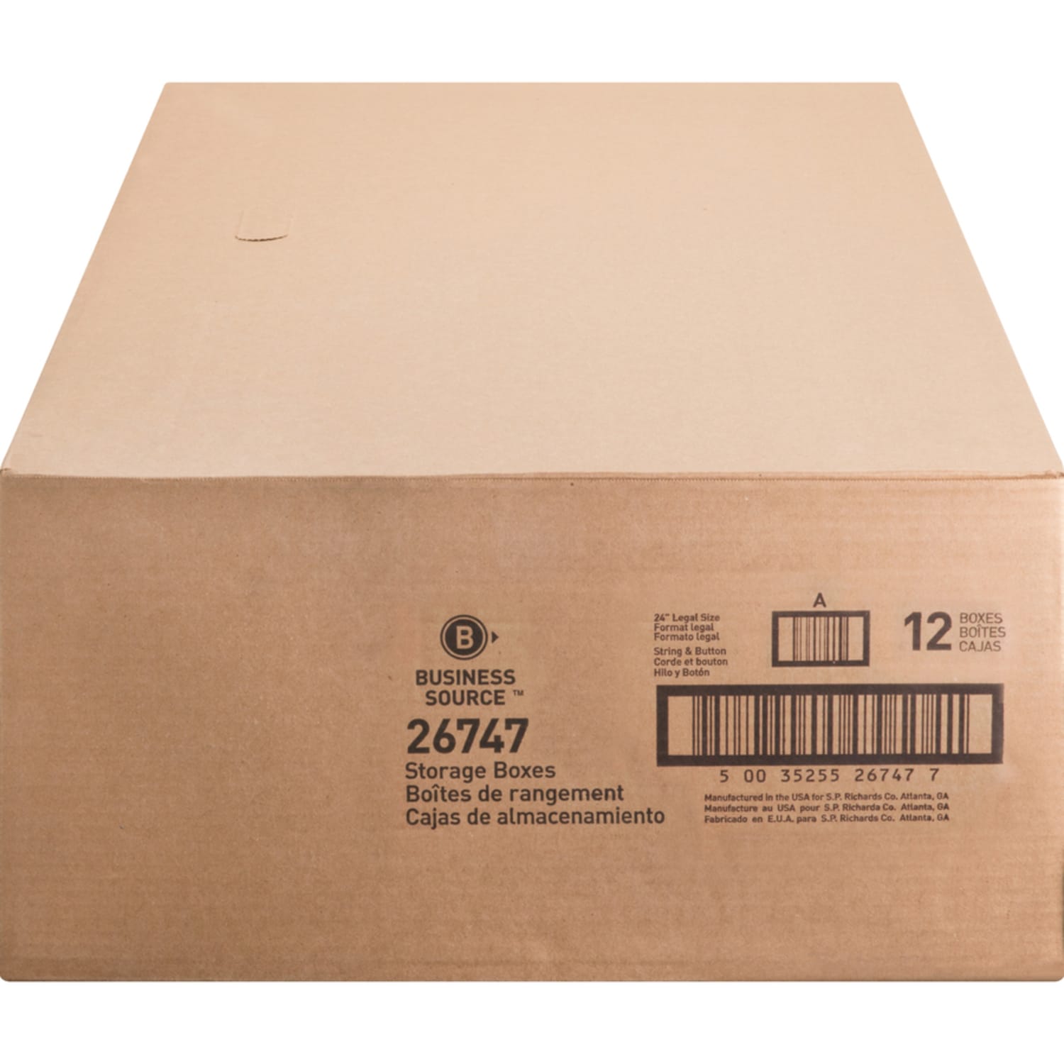 Business Source Medium-Duty Storage Boxes, Legal Size, 15in x 24in x 10in, White, Box Of 12 - Image 4