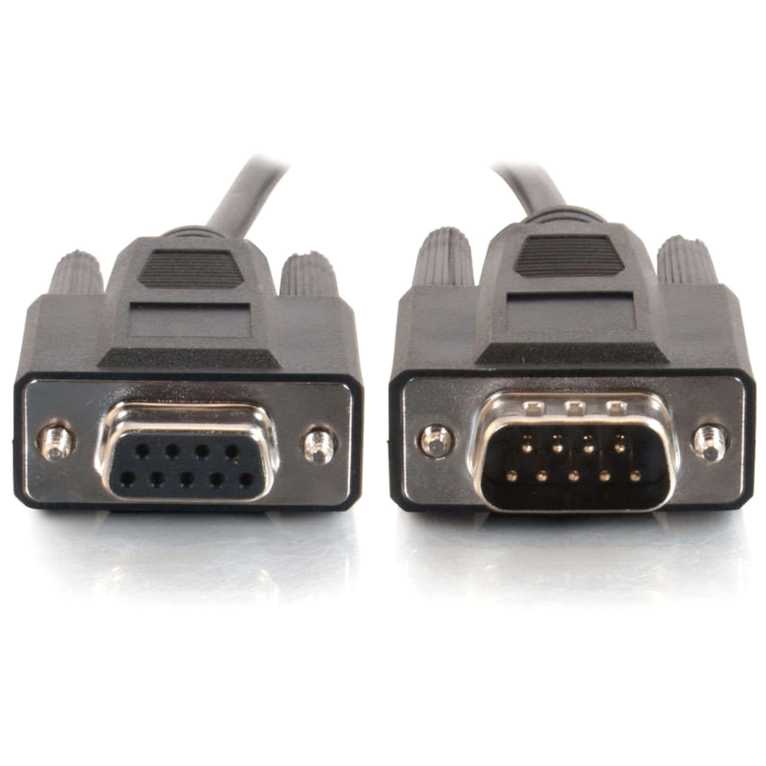 C2G - Serial extension cable - DB-9 (M) to DB-9 (F) - 1 ft - molded, thumbscrews - black - Image 4