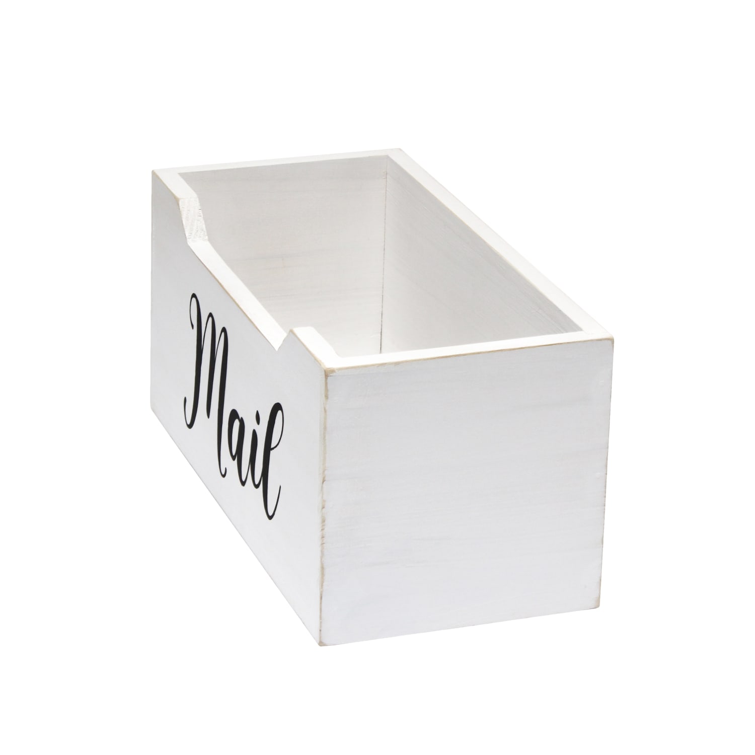 Elegant Designs Tabletop Decorative Script Word Organizer Box, 5-1/2inH x 5-1/2inW x 11-1/2inD, Whitewash - Image 3