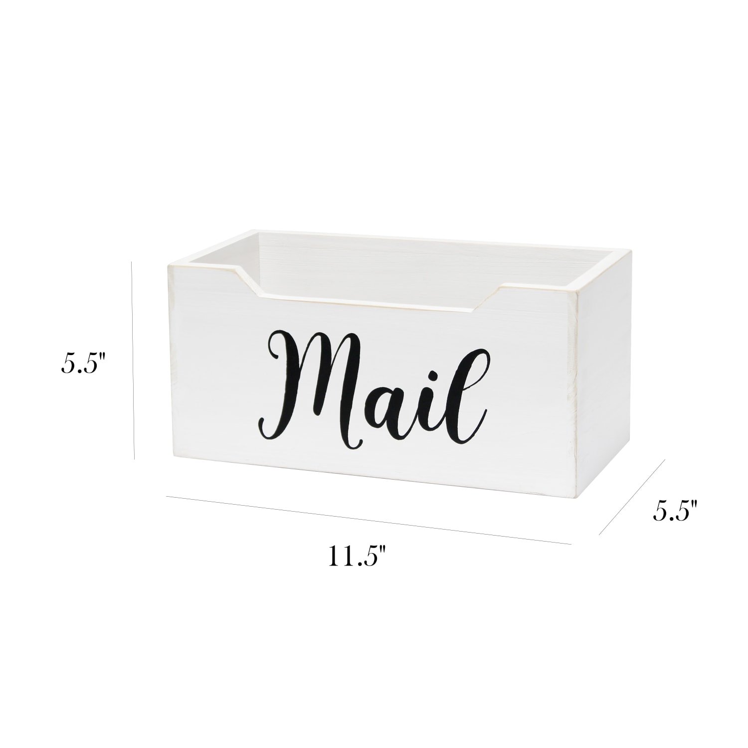 Elegant Designs Tabletop Decorative Script Word Organizer Box, 5-1/2inH x 5-1/2inW x 11-1/2inD, Whitewash - Image 4