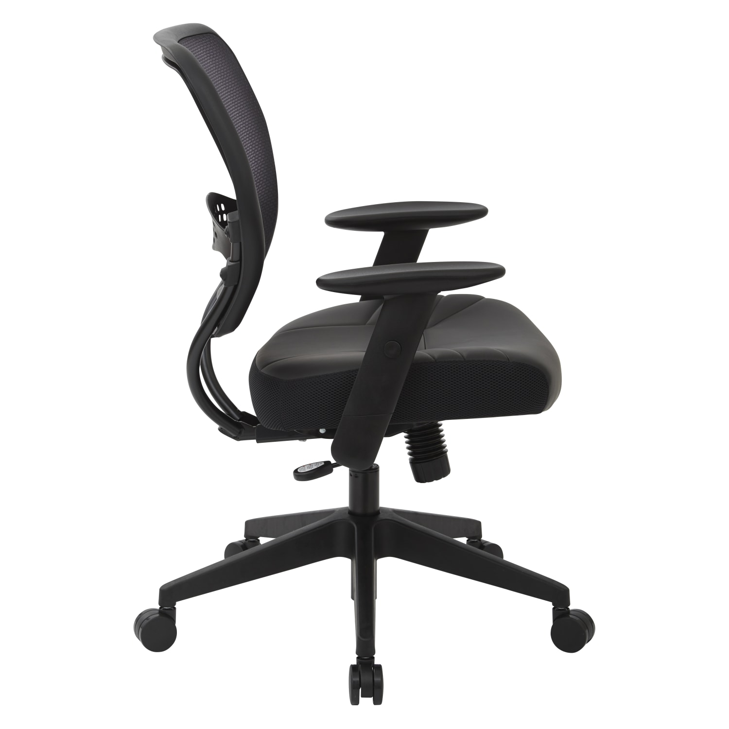 Office Star Space Seating Bonded Leather Mid Back Chair Black PopularChairscom
