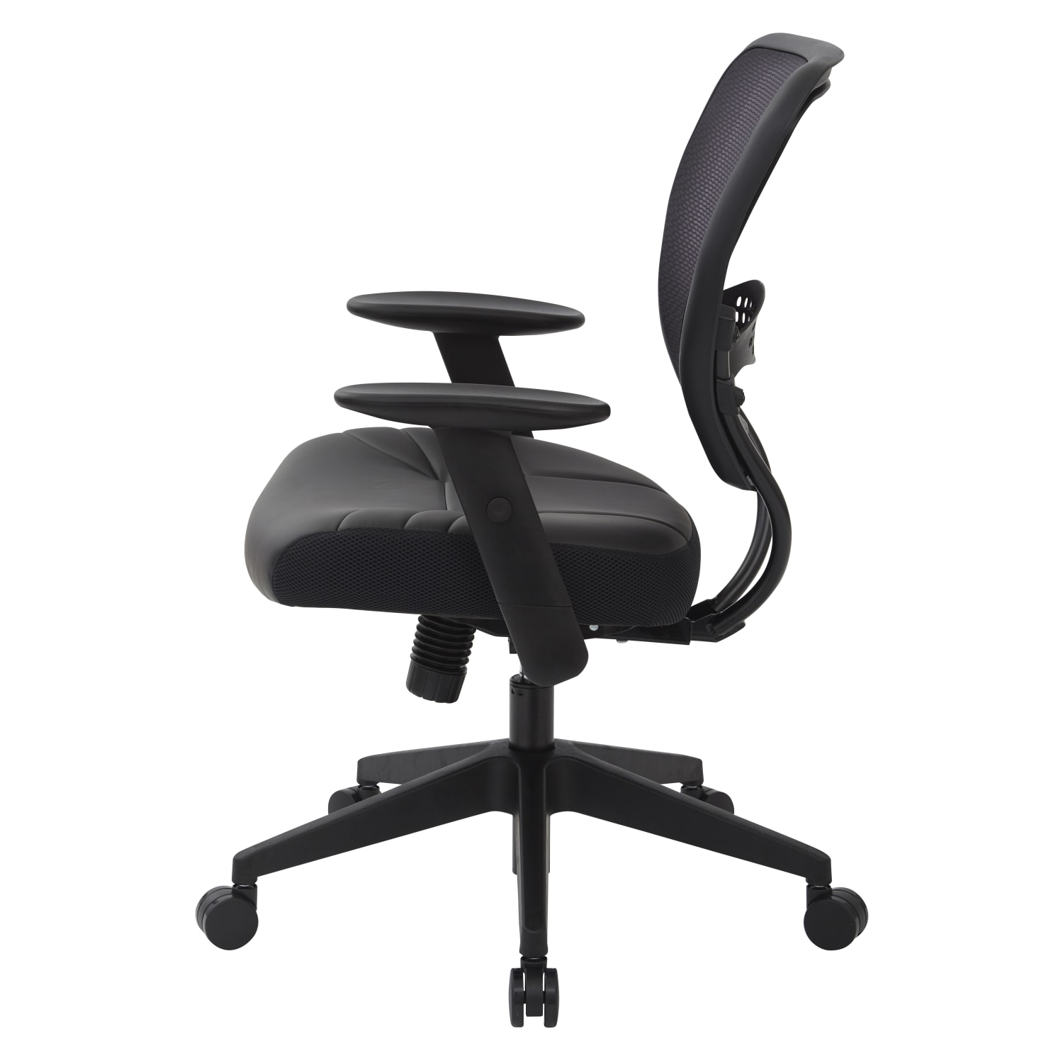 Office Star Space Seating Bonded Leather Mid Back Chair Black PopularChairscom