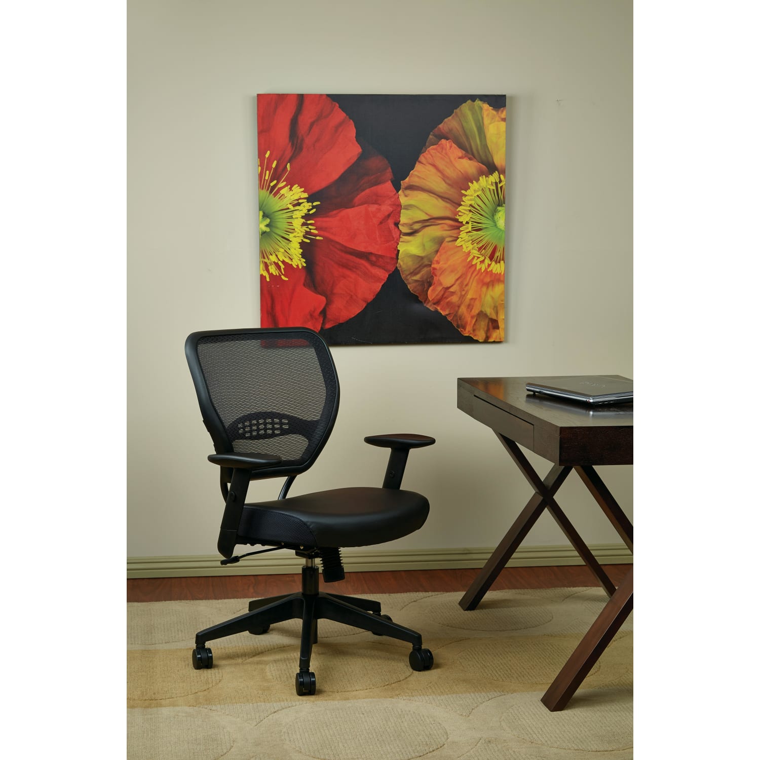 Office Star Space Seating Bonded Leather MidBack Chair Black PopularChairscom Office Star Space Seating Bonded Leather Mid Back Chair Black PopularChairscom