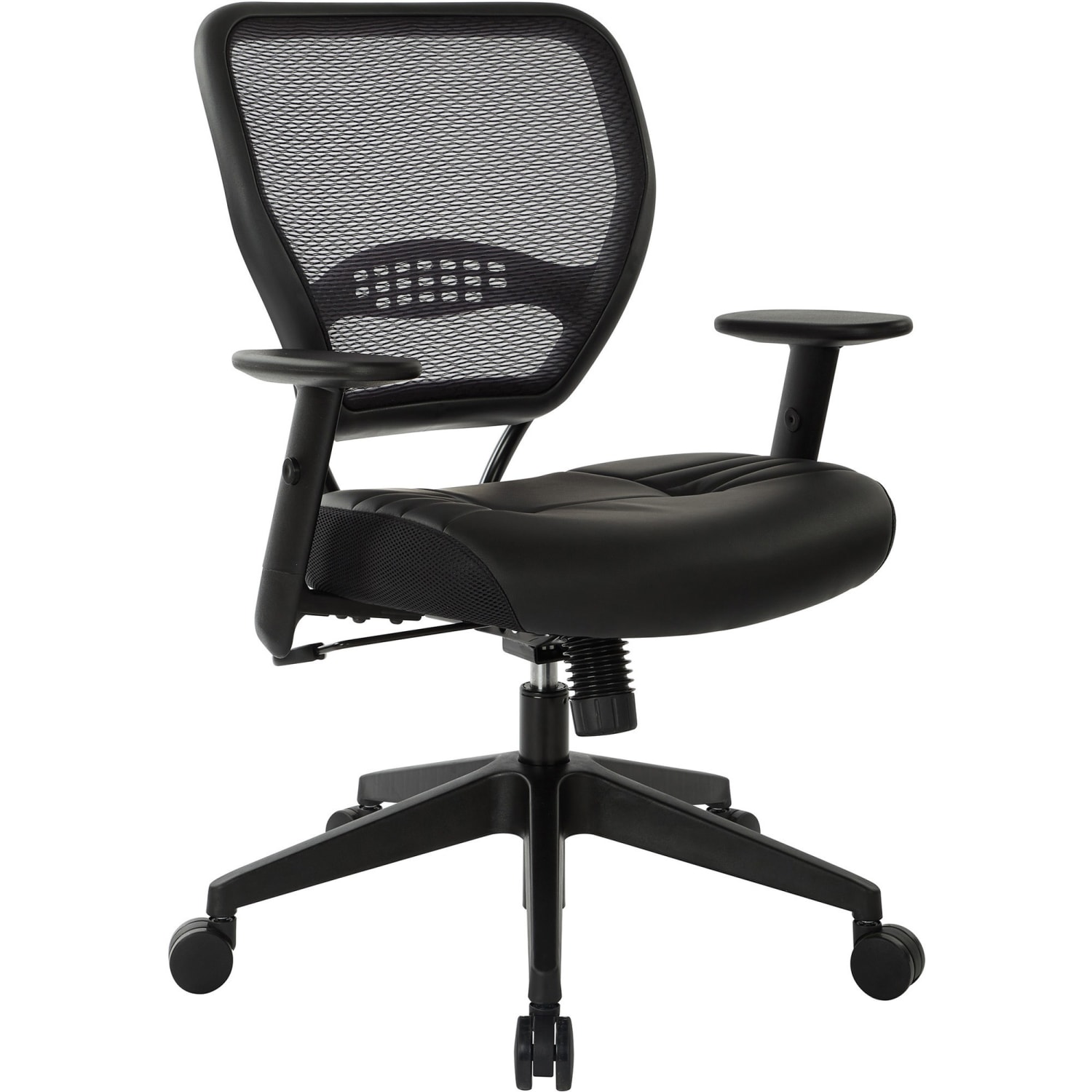 Office Star Space Seating Bonded Leather MidBack Chair Black PopularChairscom Office Star Space Seating Bonded Leather Mid Back Chair Black PopularChairscom