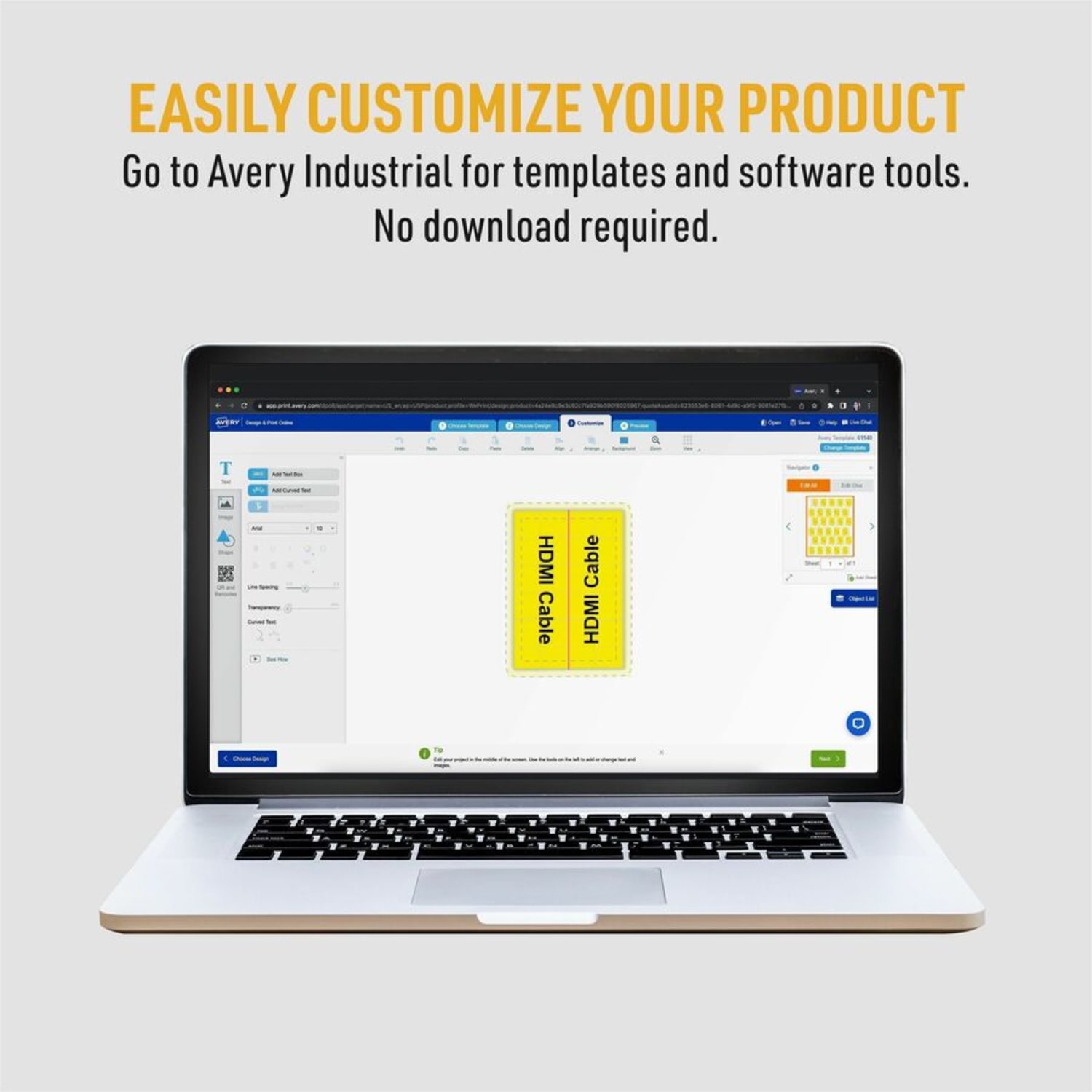 Avery Cable Labels, P-Style, 1.02in x 3.3in , 300 Total (61540) - Waterproof - 1 1/64in Width x 3 19/64in Length - Permanent Adhesive - P-shaped - Laser - White - Film - 30 / Sheet - 10 Total Sheets - 300 Total Label(s) - 1 - Image 4