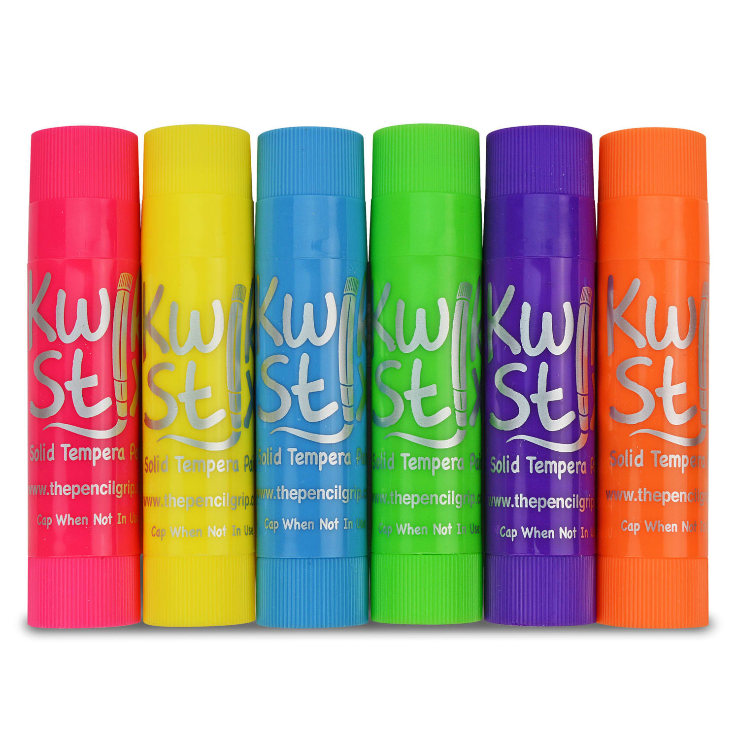 The Pencil Grip Kwik Stix Solid Tempera Paint Sticks, 10 mL, Neon Colors, Pack Of 6 Sticks, Set Of 6 Packs - Image 3