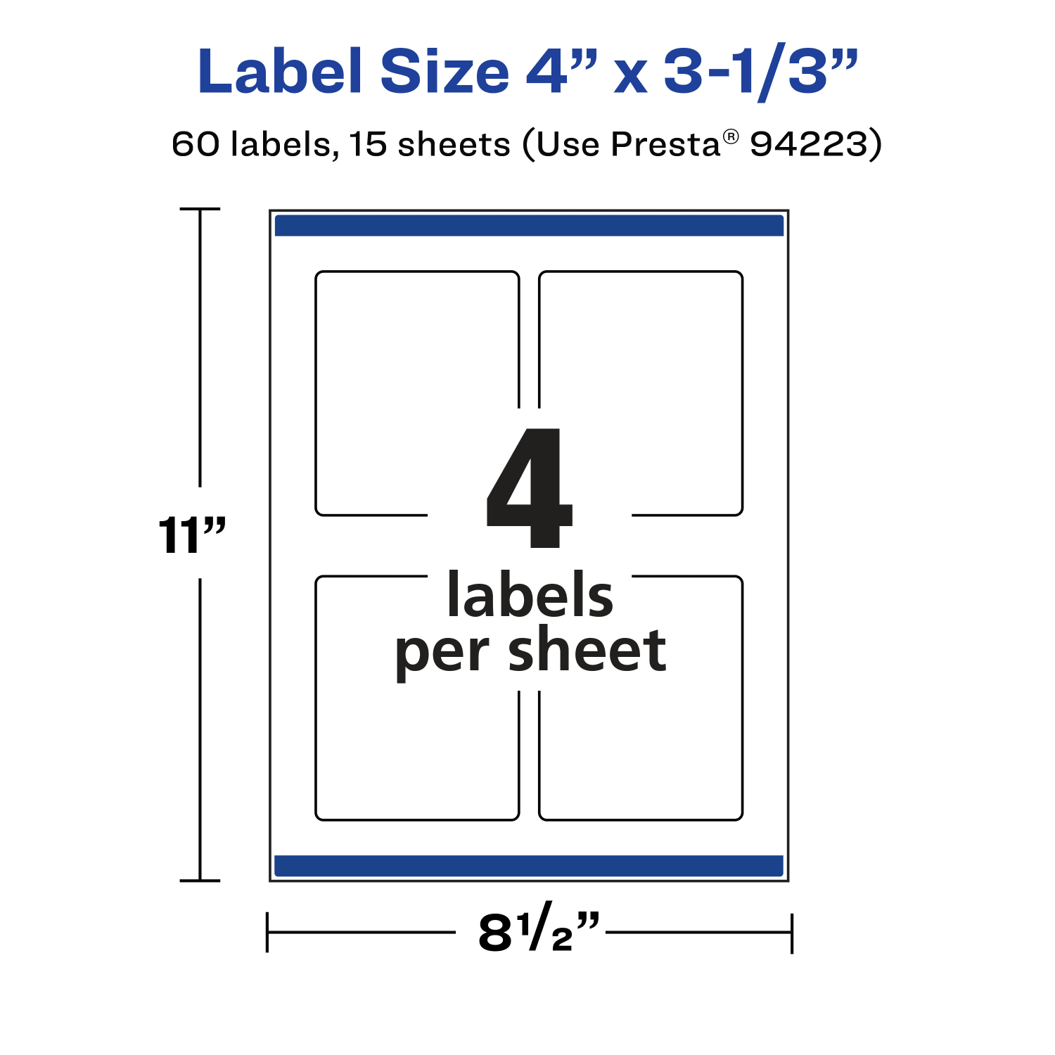 Avery Removable Labels With Sure Feed, 94223-RMP15, Rectangle, 4in x 3-1/3in, White, Pack Of 60 Labels - Image 6