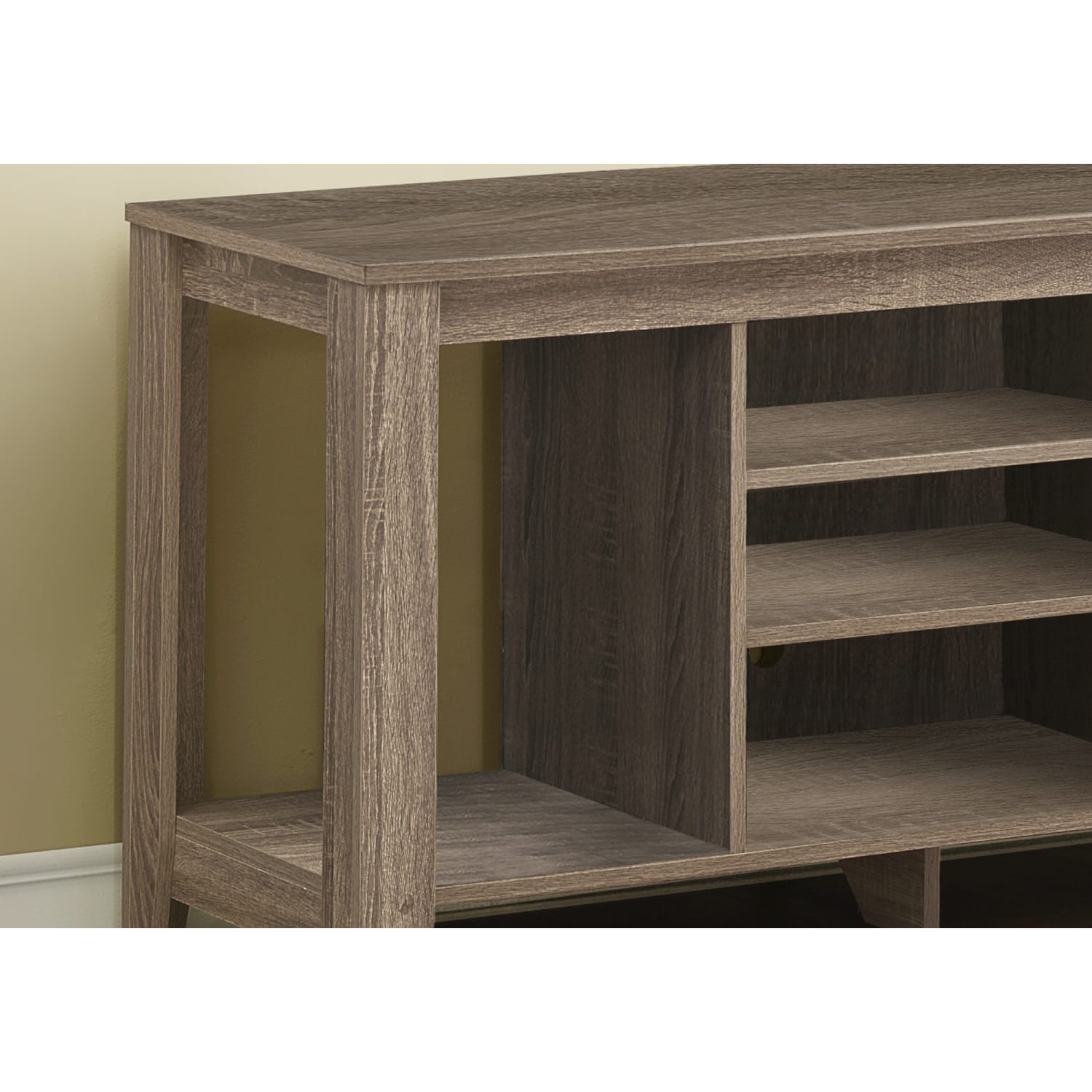 Monarch Specialties Ezra TV Stand, 24-1/4inH x 47-3/4inW x 17-1/4inD, Dark Taupe - Image 4