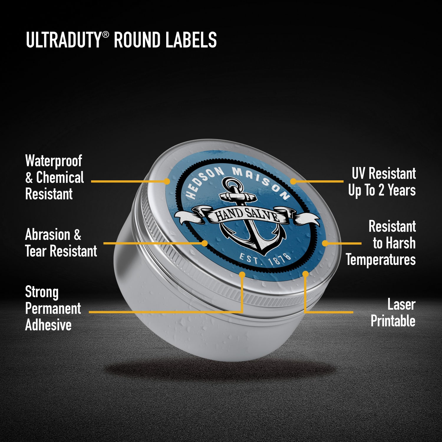 Avery Ultra Duty Permanent GHS Chemical Labels, 97205-WMU250, Round, 3in Diameter, White, Pack Of 1,500 - Image 3