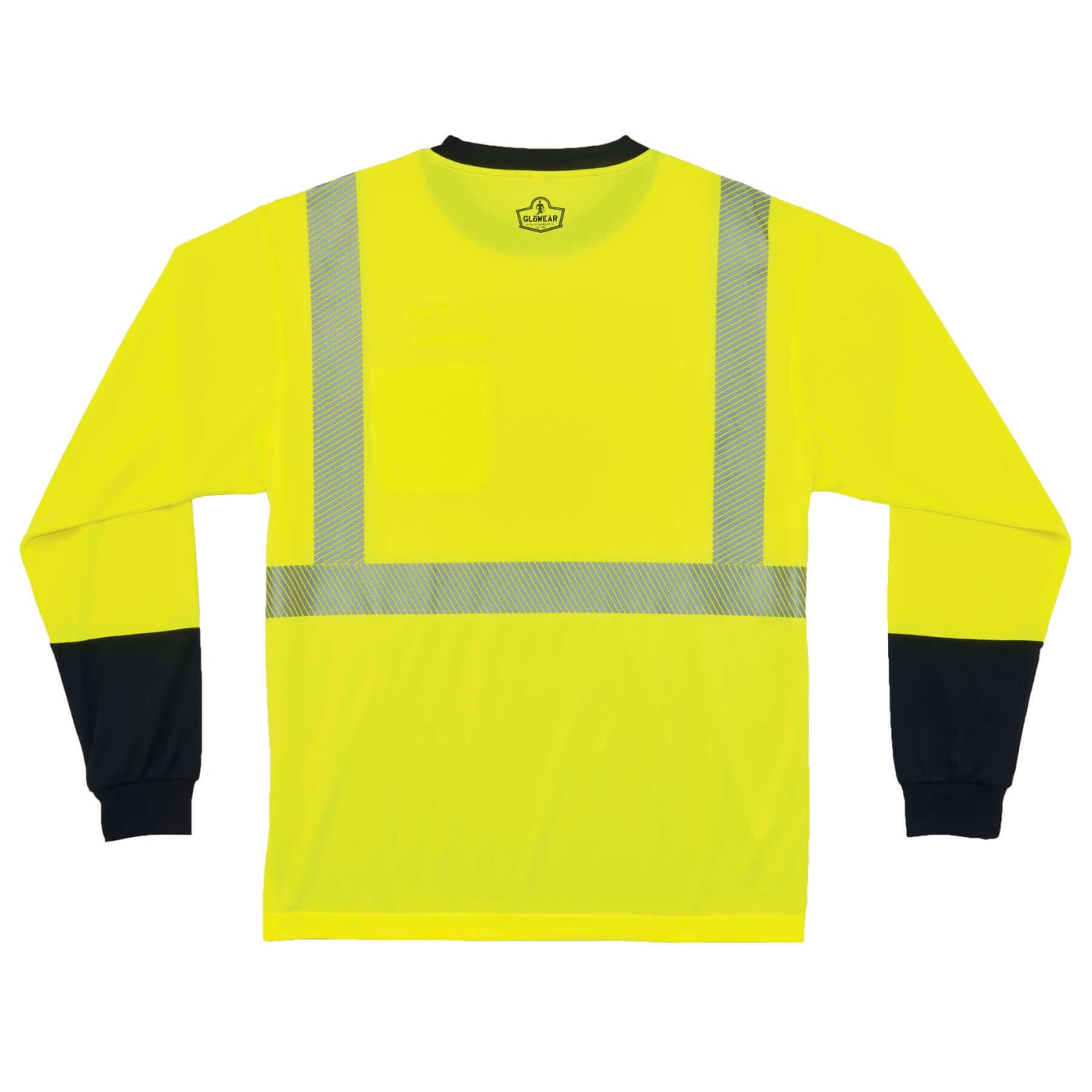 Ergodyne GloWear 8281BK Type R Class 2 Performance Long Sleeve T-Shirt, Large, Lime - Image 3