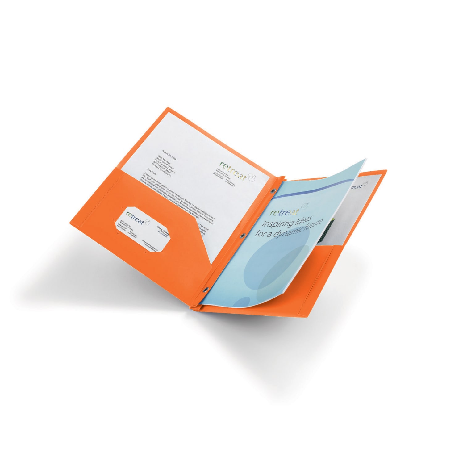 Office Depot Brand 2-Pocket School-Grade Poly Folder with Prongs, Letter Size, Orange - Image 3