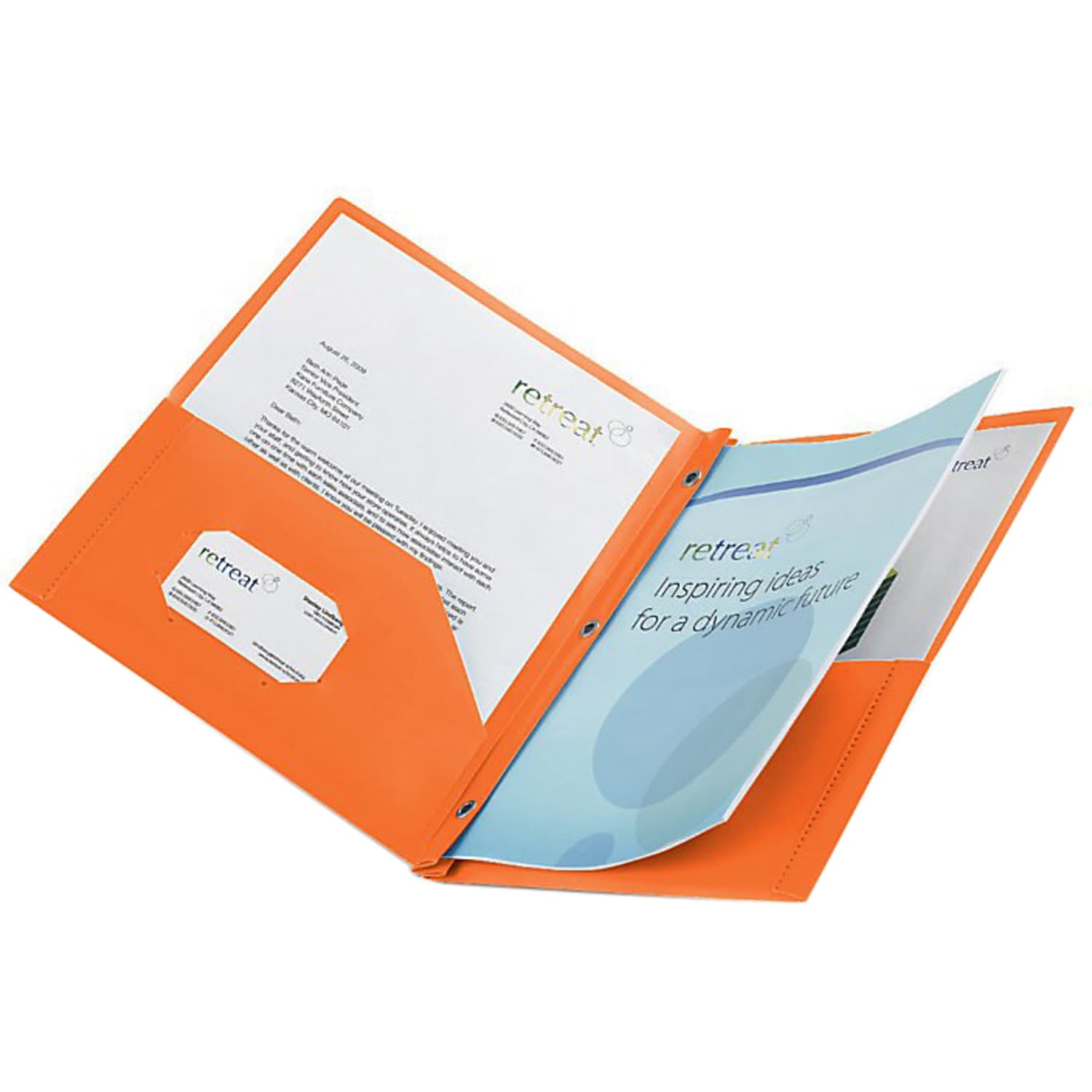 Office Depot Brand 2-Pocket School-Grade Poly Folder with Prongs, Letter Size, Orange - Image 5