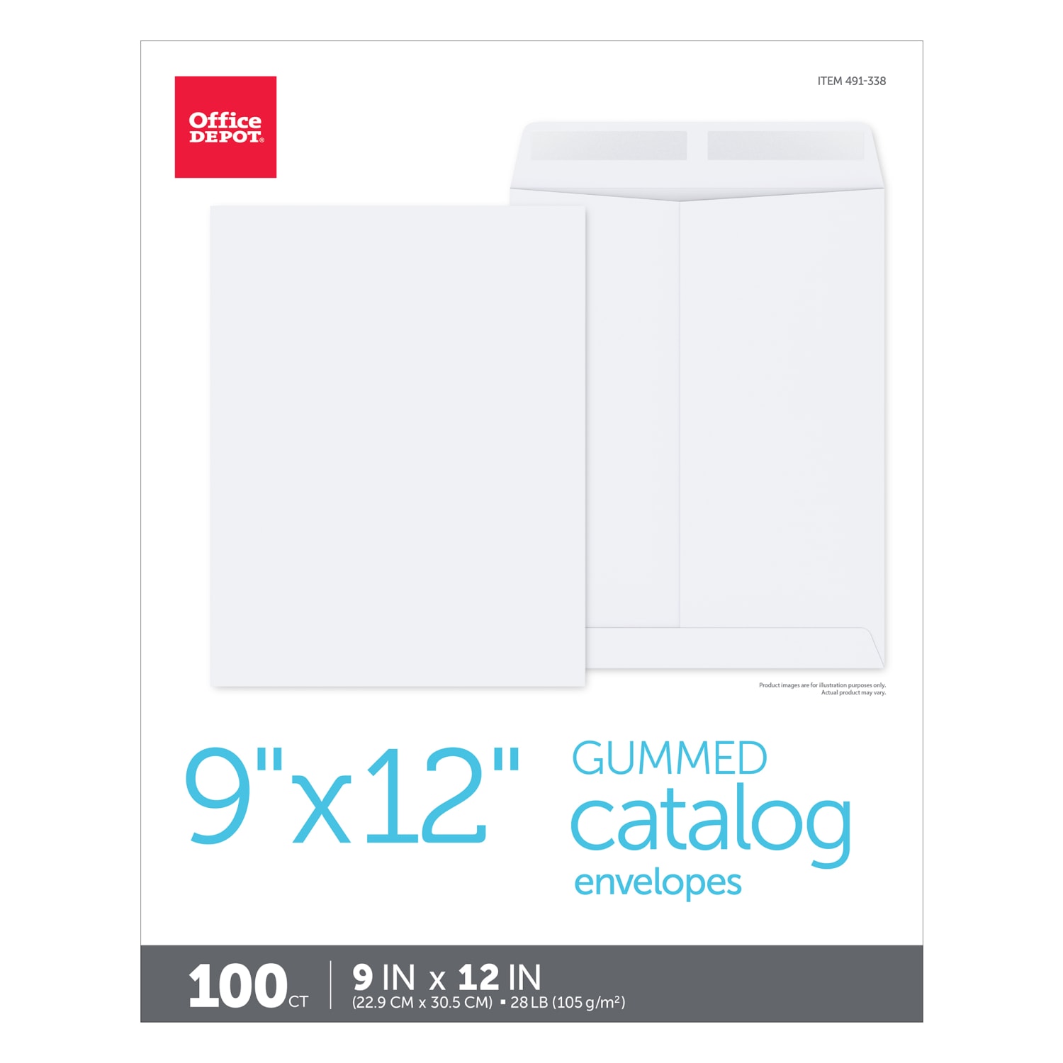 Office Depot Brand Catalog Envelopes, 9in x 12in, Gummed Seal, White, Box Of 100 - Image 5