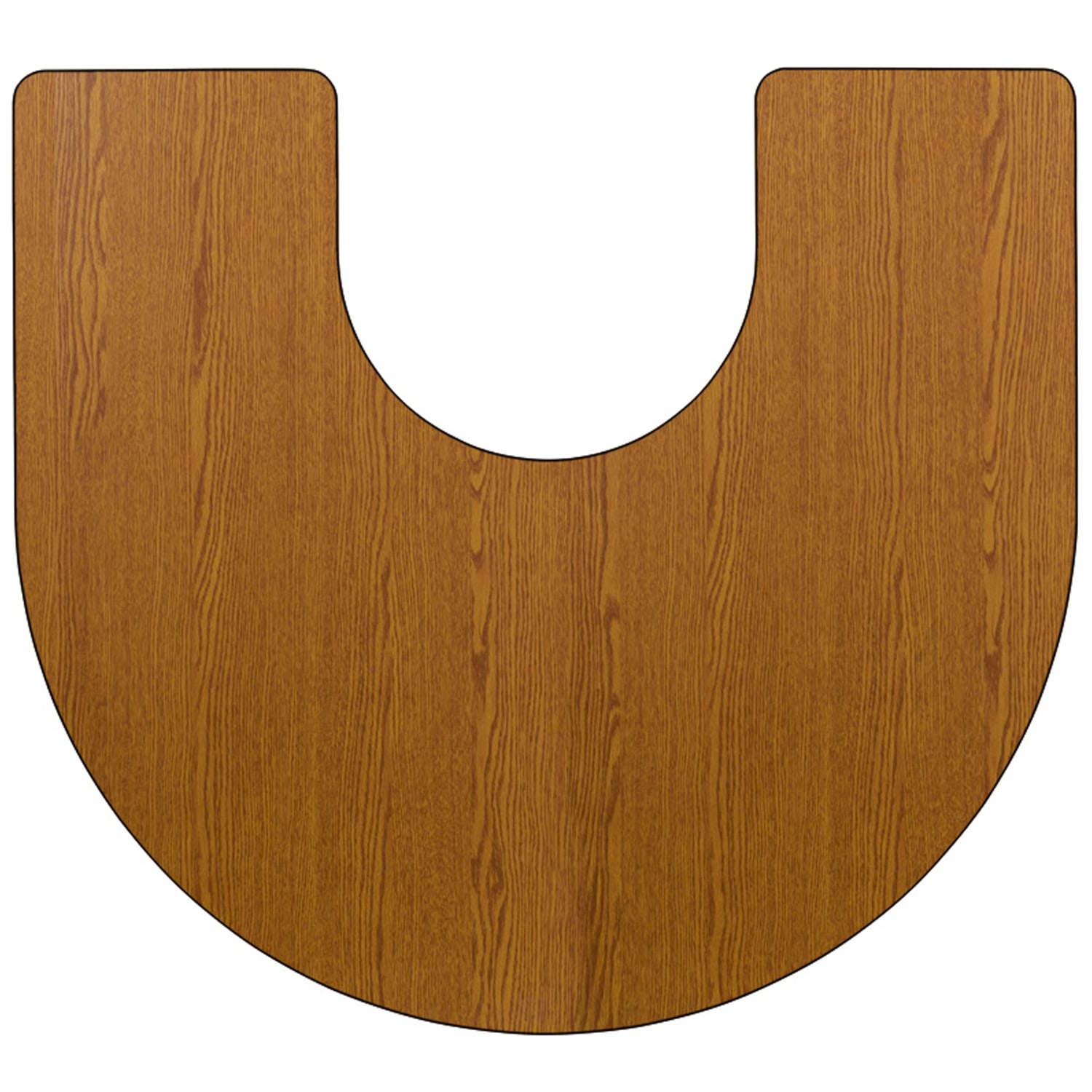 Flash Furniture Mobile Height Adjustable Thermal Laminate Horseshoe Activity Table, 25-3/8inH x 60ft"W x 66inD, Oak - Image 4