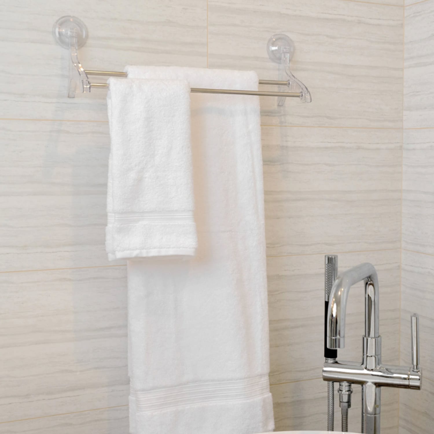 Better Houseware Suction-Cup Double Towel Bar, 6-3/8inH x 5-3/8inW x 21-3/16inD, Clear - Image 5