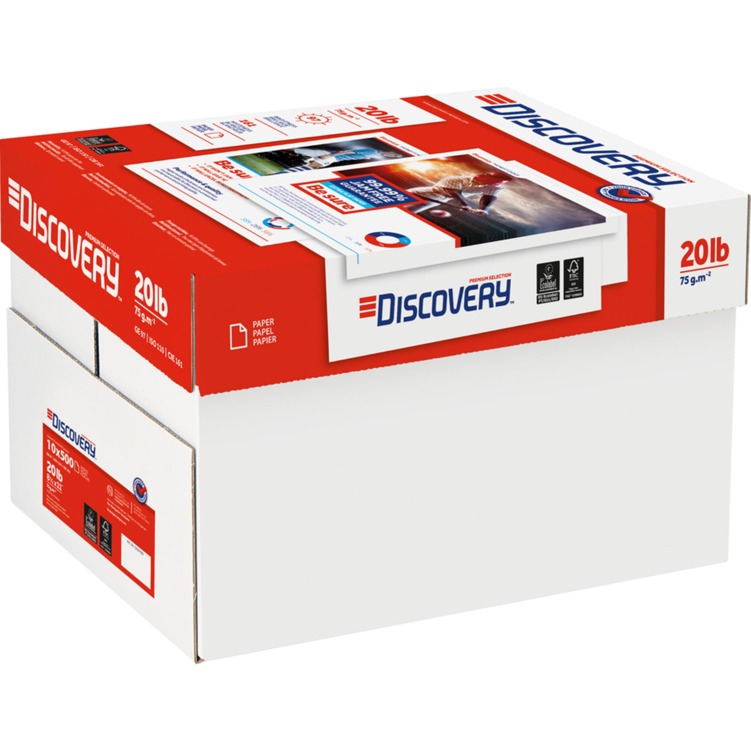 Discovery Premium Selection Printer & Copy Anti-Jam Paper, 10 Reams, White, Letter (8.5in x 11in), 200000 Sheets Per Pallet, 20 Lb, 97 Brightness - Image 3