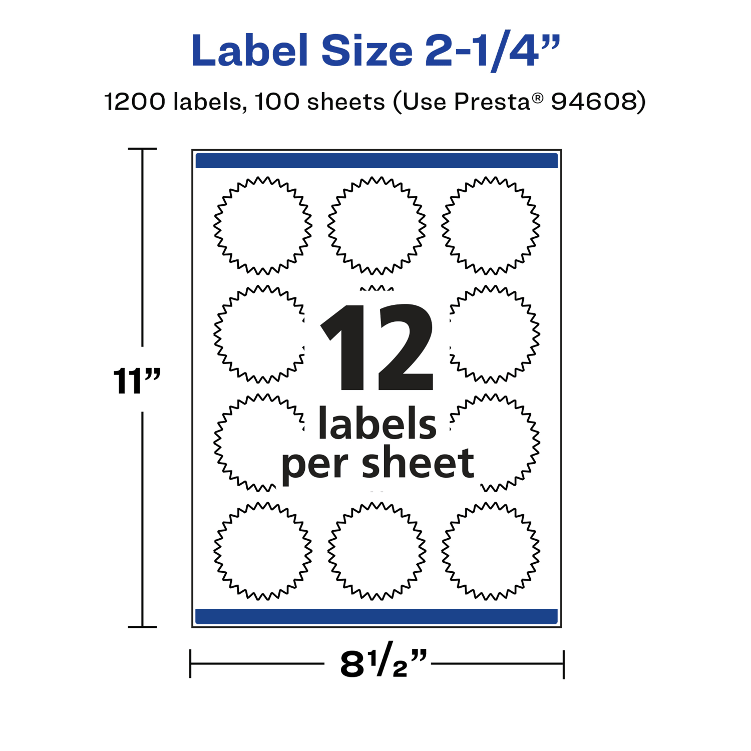 Avery Glossy Permanent Labels With Sure Feed, 94608-WGP100, Starburst, 2-1/4in, White, Pack Of 1,200 - Image 6