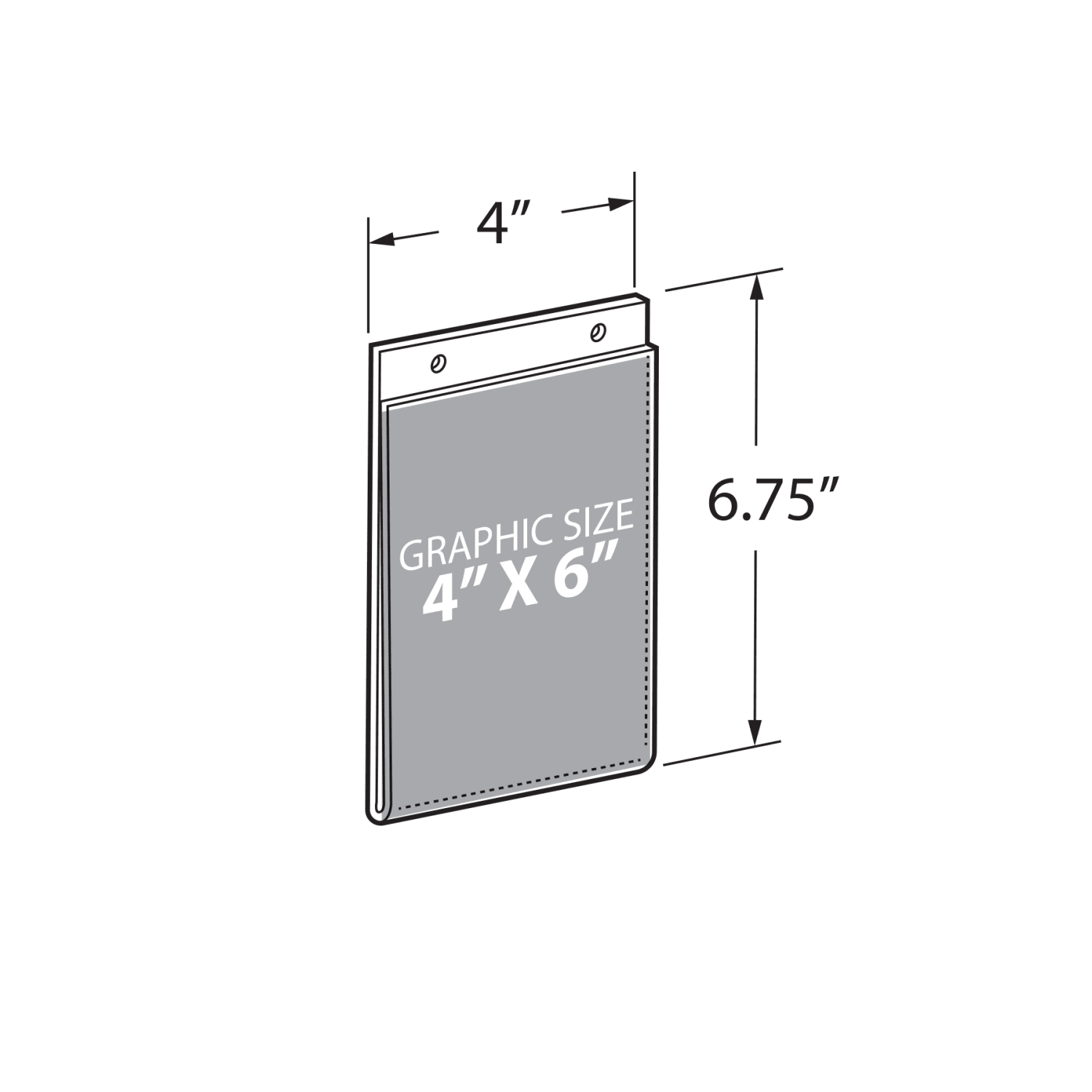 Azar Displays Acrylic Vertical Hanging U-Frame Sign Holders, 6in H x 4inW x 1/4inD, Clear, Pack Of 10 Holders - Image 3