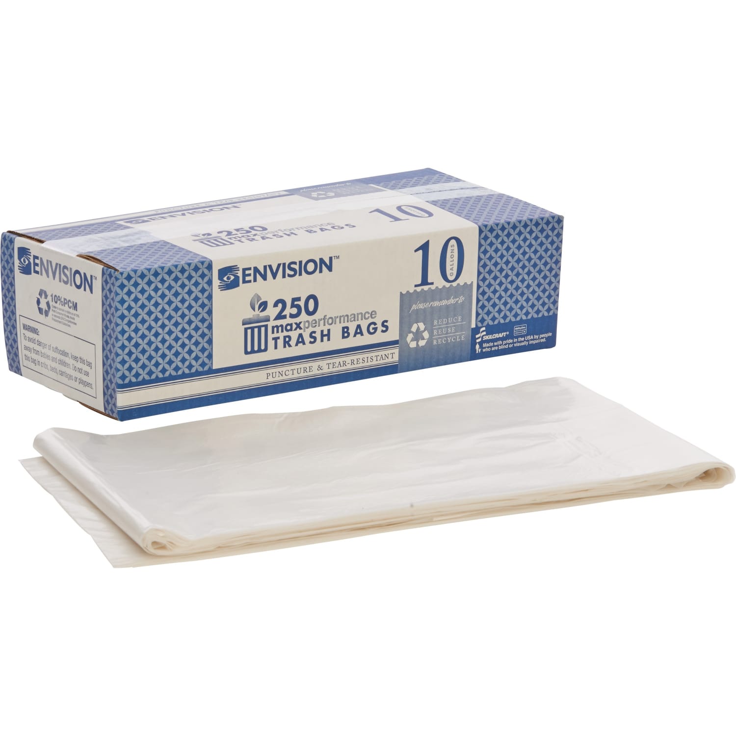 Skilcraft Maximum Performance Can Liners, 24in x 23in, Clear, Box Of 250 - Image 3
