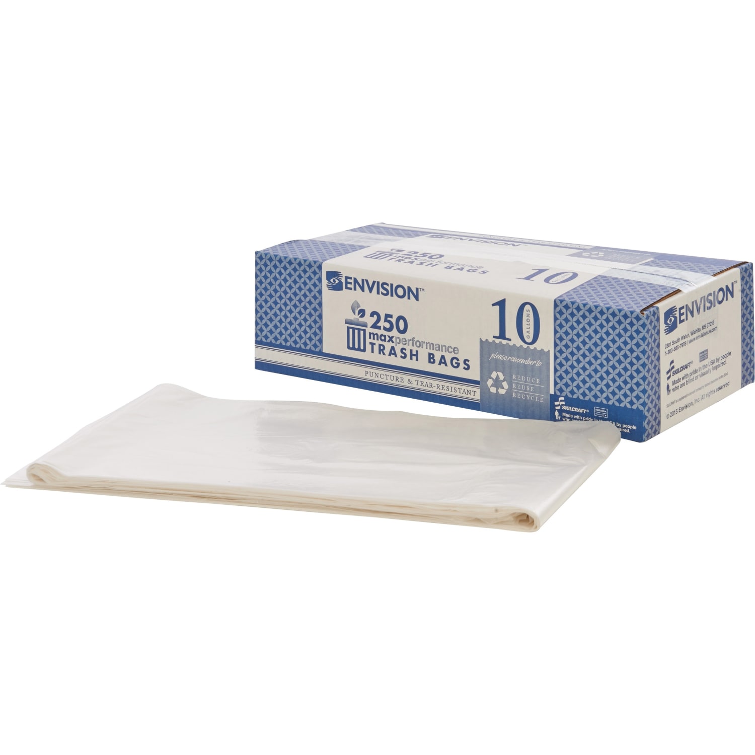 Skilcraft Maximum Performance Can Liners, 24in x 23in, Clear, Box Of 250 - Image 4