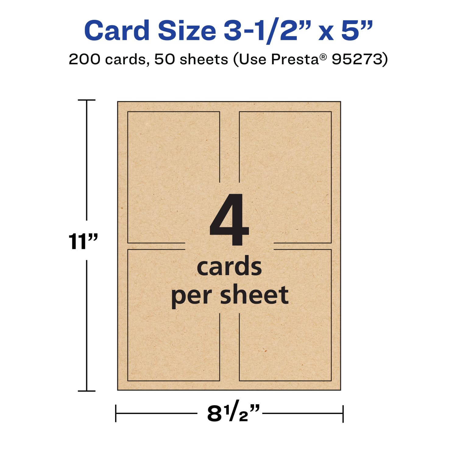 Avery Printable Postcards, 95273-KMC50, Rectangle, 3.5in x 5in, Kraft Brown, Pack Of 200 - Image 6