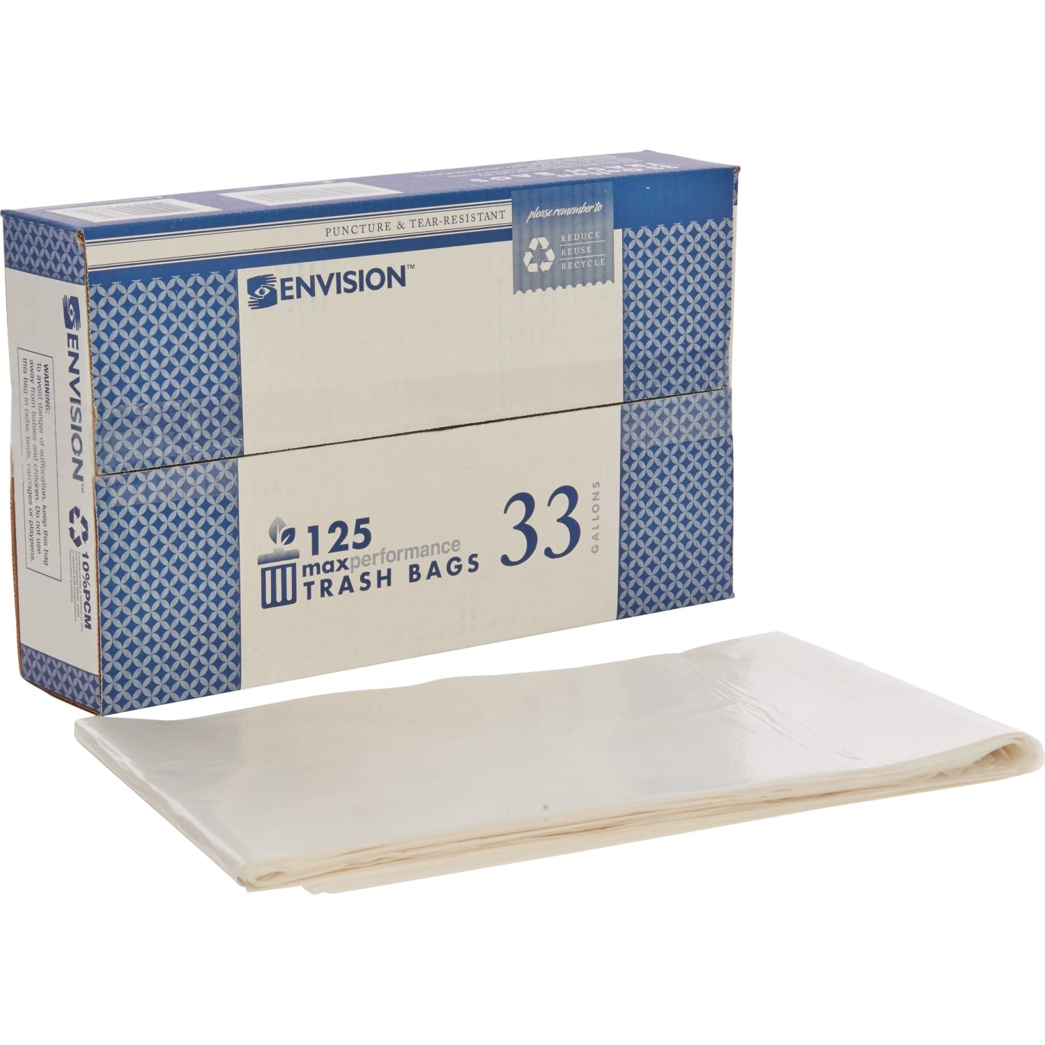 Skilcraft Maximum Performance Can Liners, 33in x 39in, Clear, Box Of 125 - Image 5