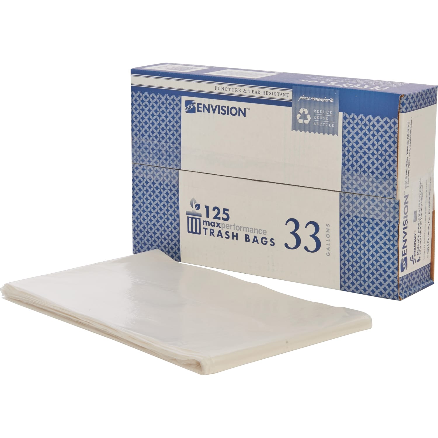 Skilcraft Maximum Performance Can Liners, 33in x 39in, Clear, Box Of 125 - Image 6