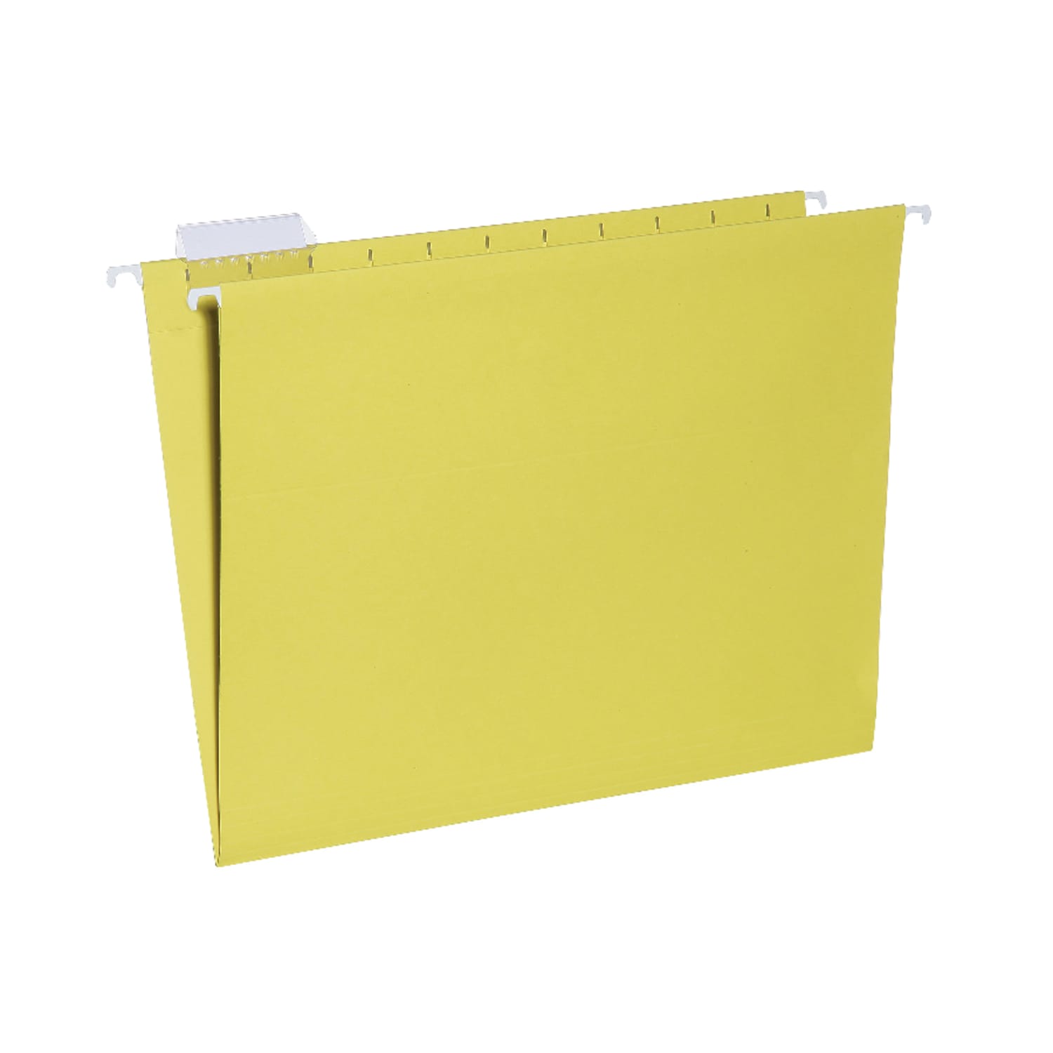SKILCRAFT Hanging File Folders, 1/5 Cut, 2in Expansion, Letter Size, Yellow, Box Of 25 Folders (AbilityOne 7530-01-364-9501)