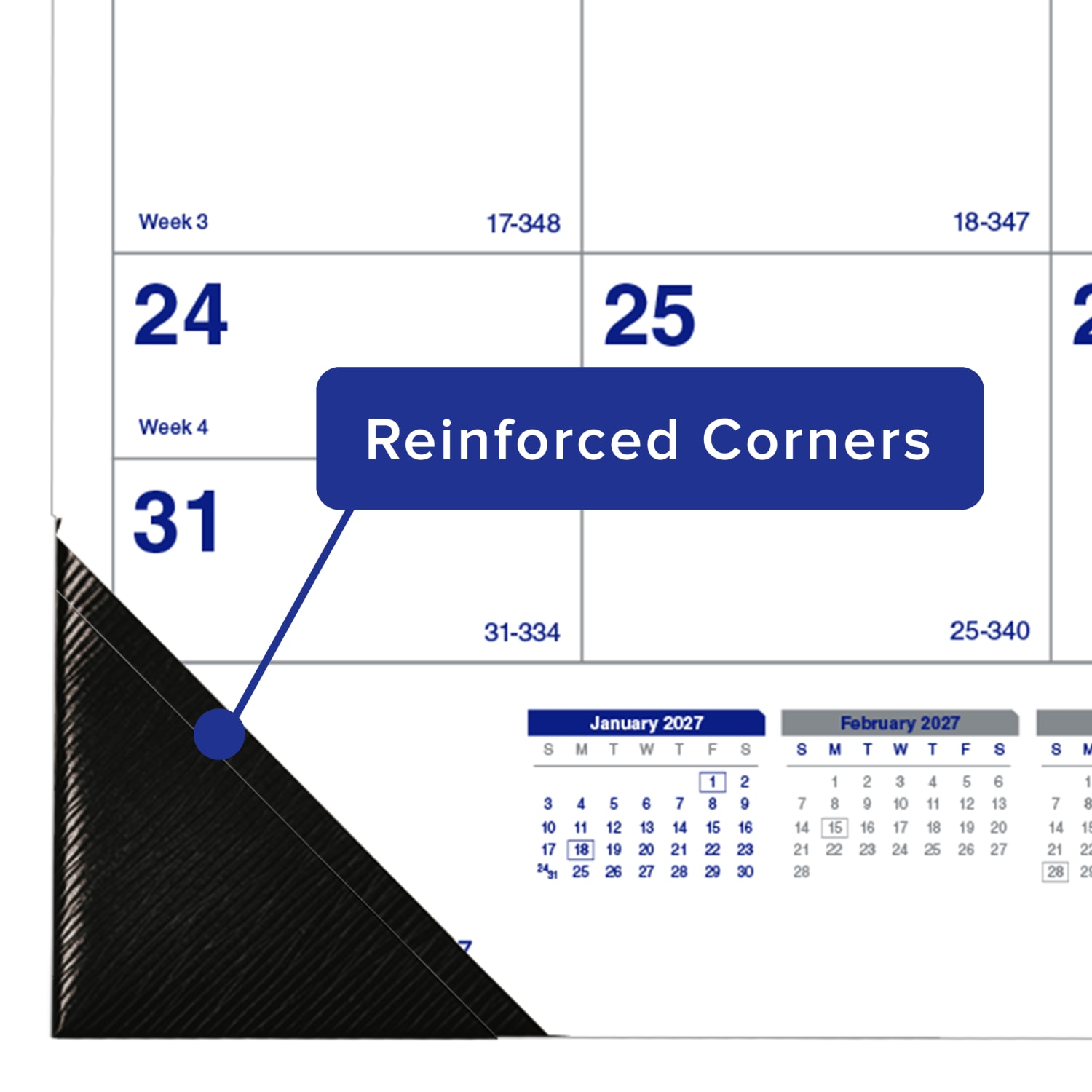 2027 Blueline Net Zero Carbon Monthly Desk Pad Calendar, 22in x 17in, 100% Recycled, Blue/White, January To December, C177847, Total Qty 1 - Image 5