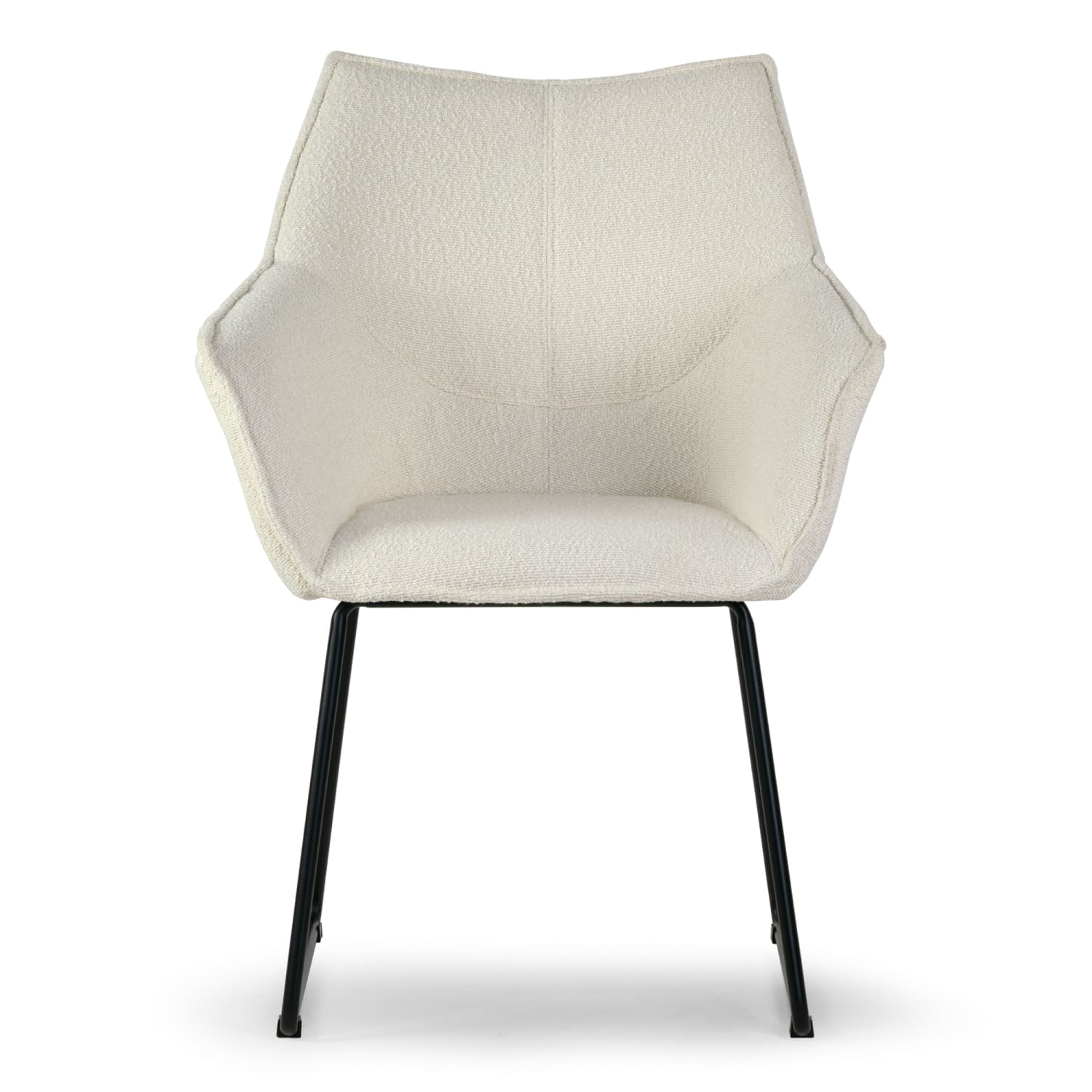 Glamour Home Amna Boucle Accent Arm Chairs With Metal Legs, Cream, Set Of 2 Chairs - Image 4