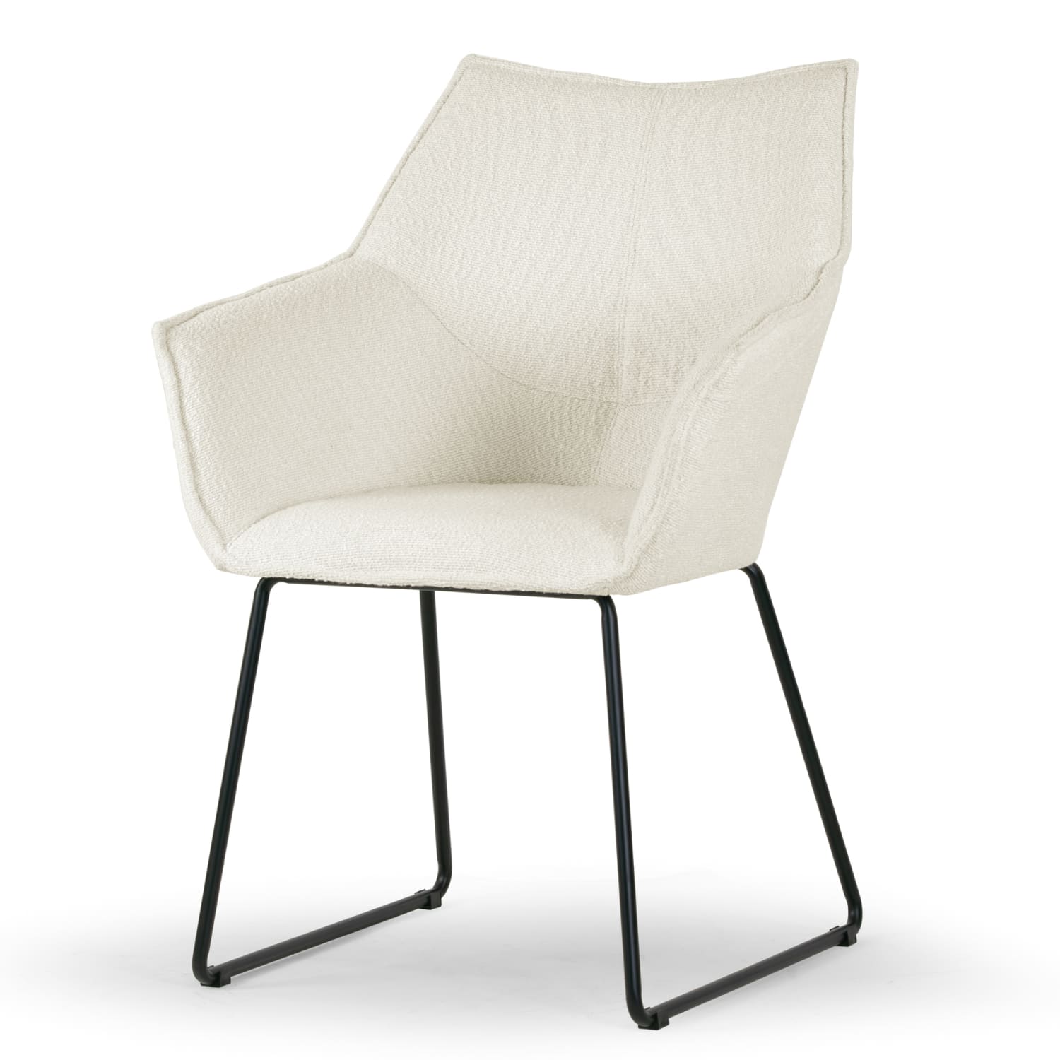 Glamour Home Amna Boucle Accent Arm Chairs With Metal Legs, Cream, Set Of 2 Chairs - Image 5