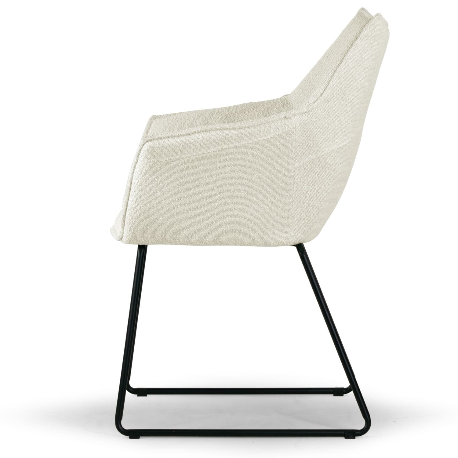 Glamour Home Amna Boucle Accent Arm Chairs With Metal Legs, Cream, Set Of 2 Chairs - Image 6